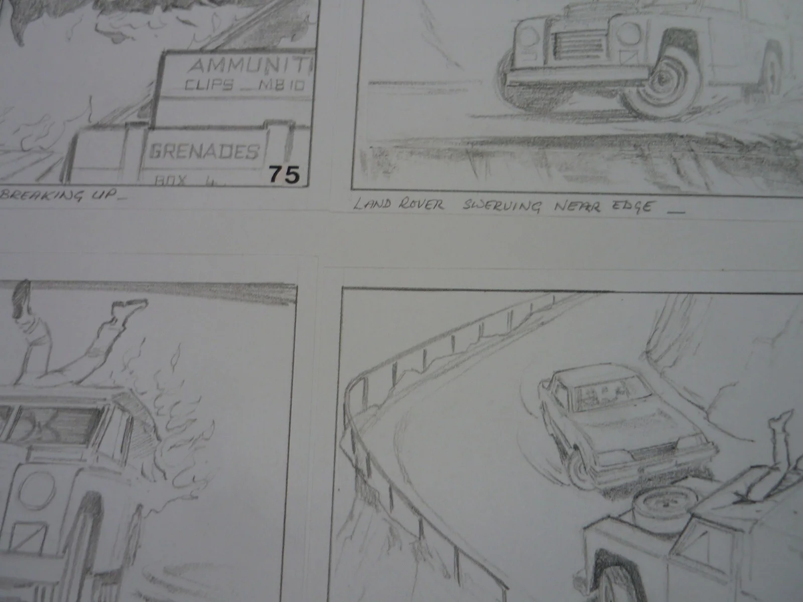 a4 framed 007 james bond storyboard living daylights gibraltar chase double set, image 4