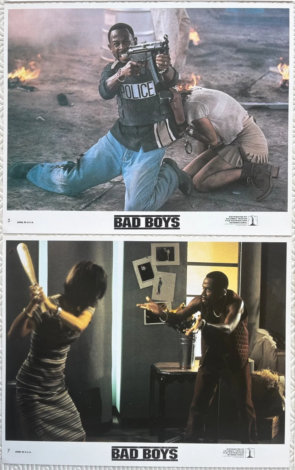 Bad Boys set of 8 Original 1995 FOH Lobby Cards Will Smith Martin Lawrence, изображение 3