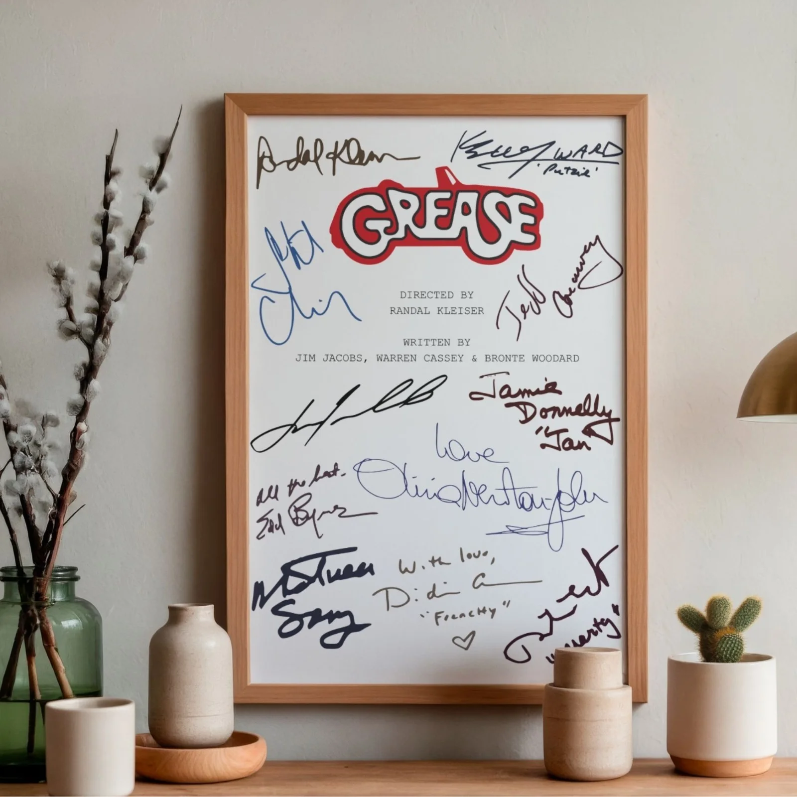 Grease Inspired Poster A4 Pre-Printed Signature Script Style Print Musical Gift, image 2