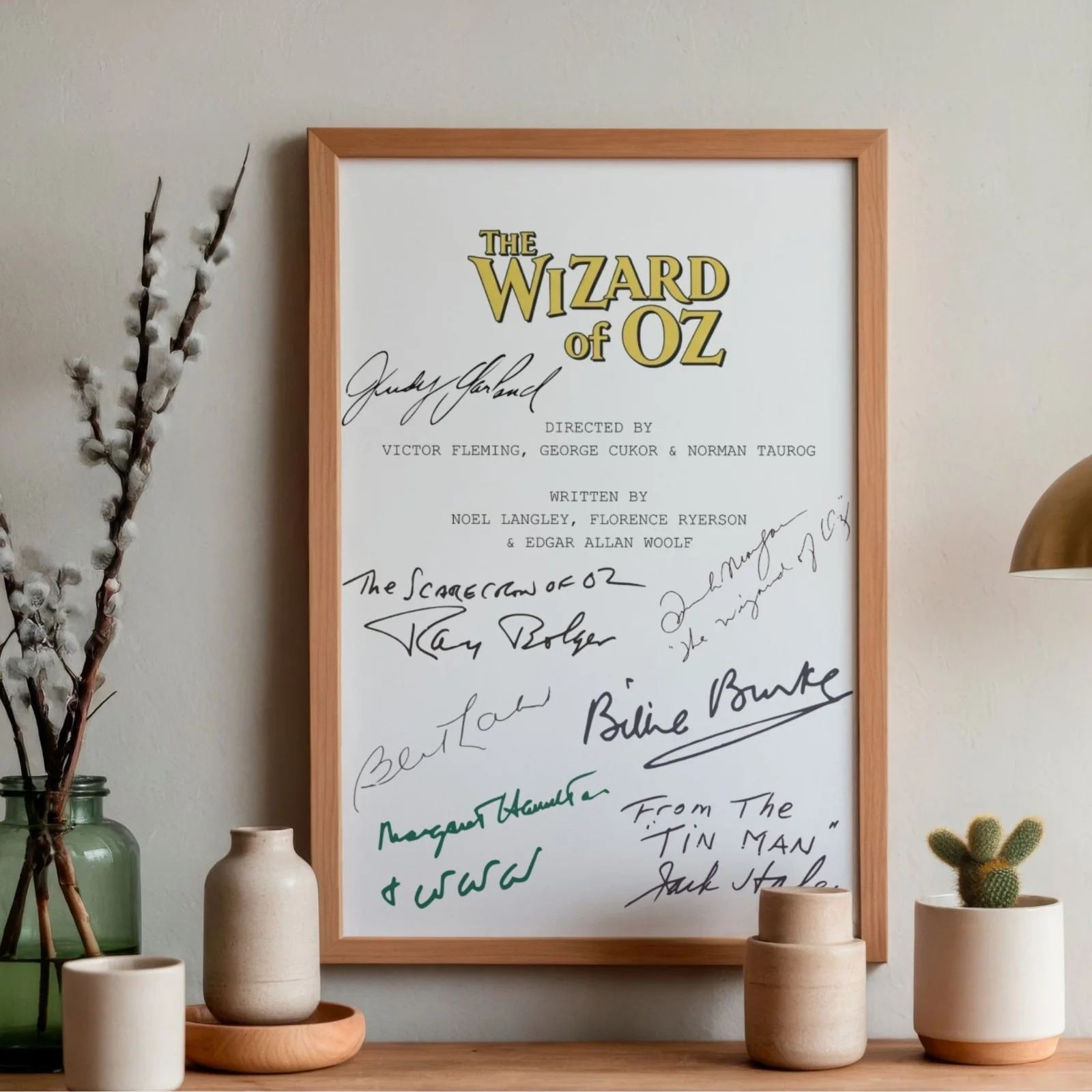 Wizard Of Oz Inspired Poster A4 Pre-Printed Autograph Script Style Wall Art Gift, image 2