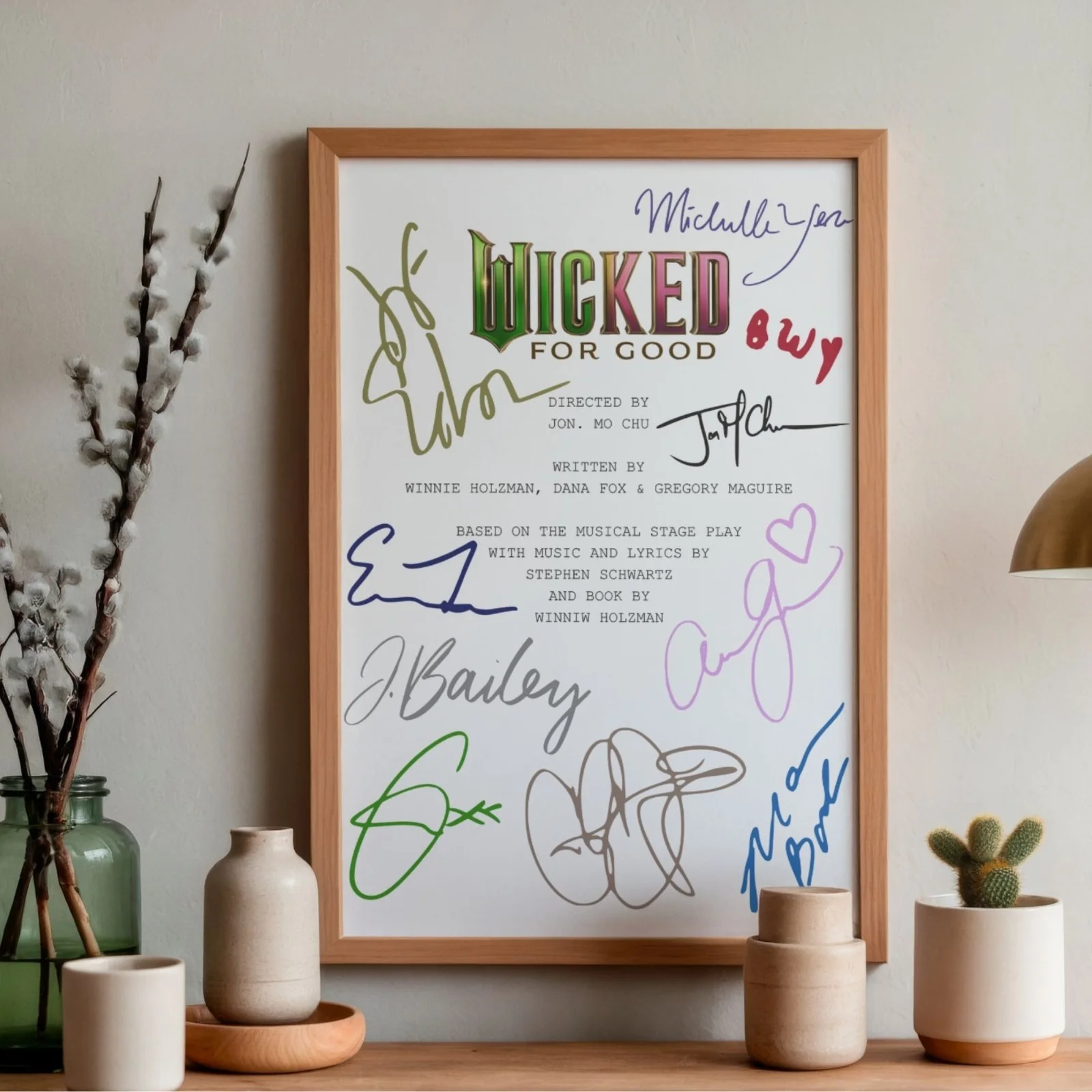 Wicked For Good Inspired Poster A4 Pre-Printed Signature Script Style Print Gift, image 2