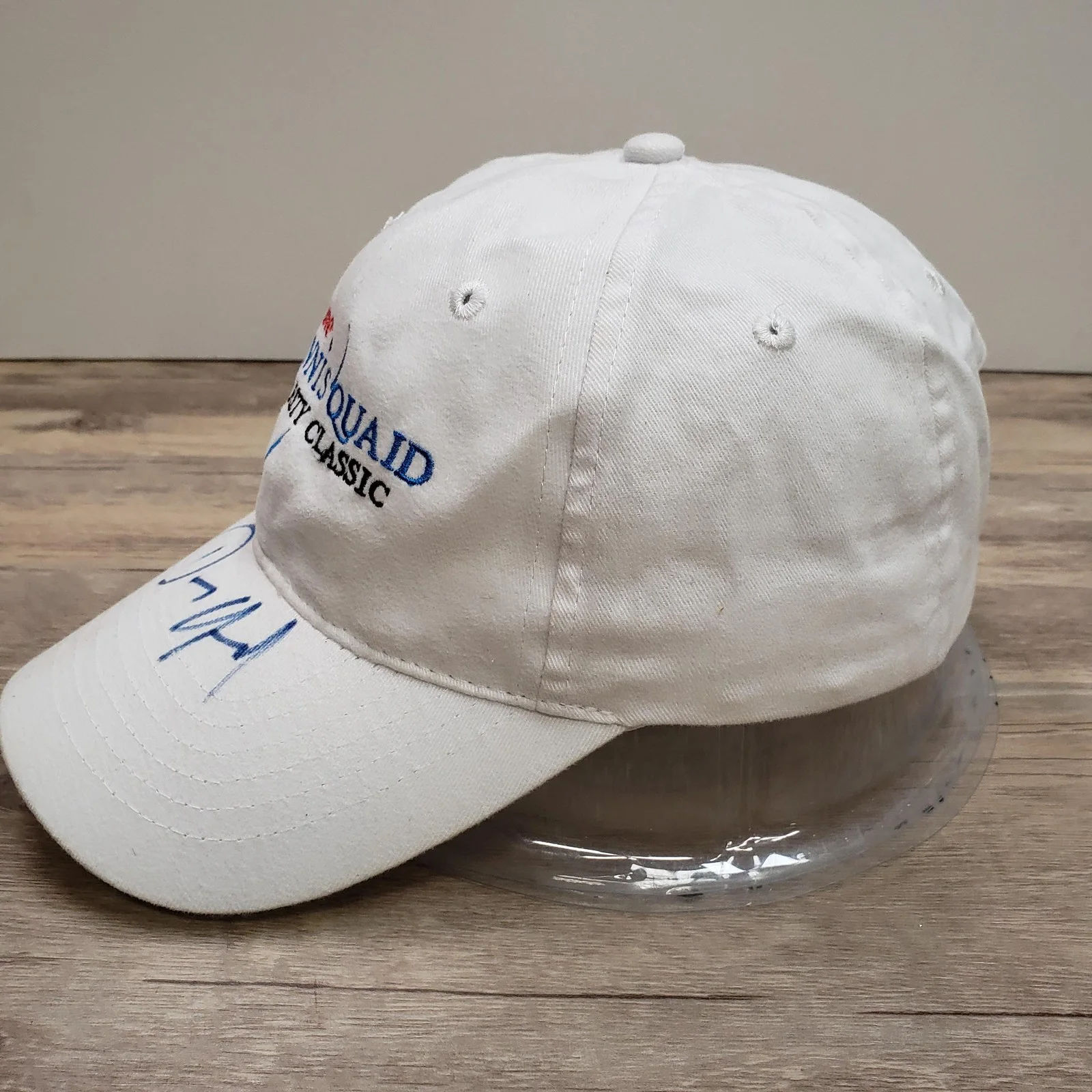 Dennis Quaid — AMC Hat Mens Adjustable White Dennis Quaid Signed Jiffy Lube Charity Classic, изображение 5