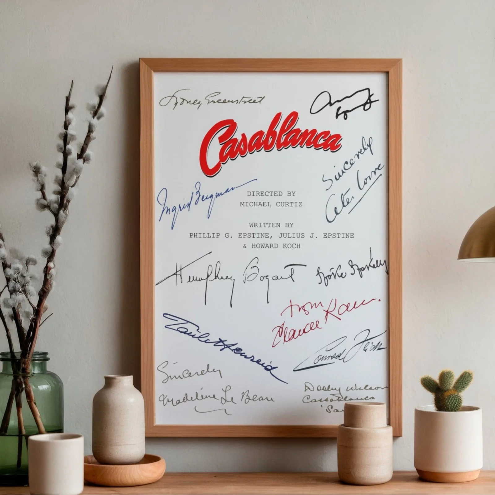 Casablanca Inspired Poster A4 Pre-Printed Signature Script Style Classic Print, image 2