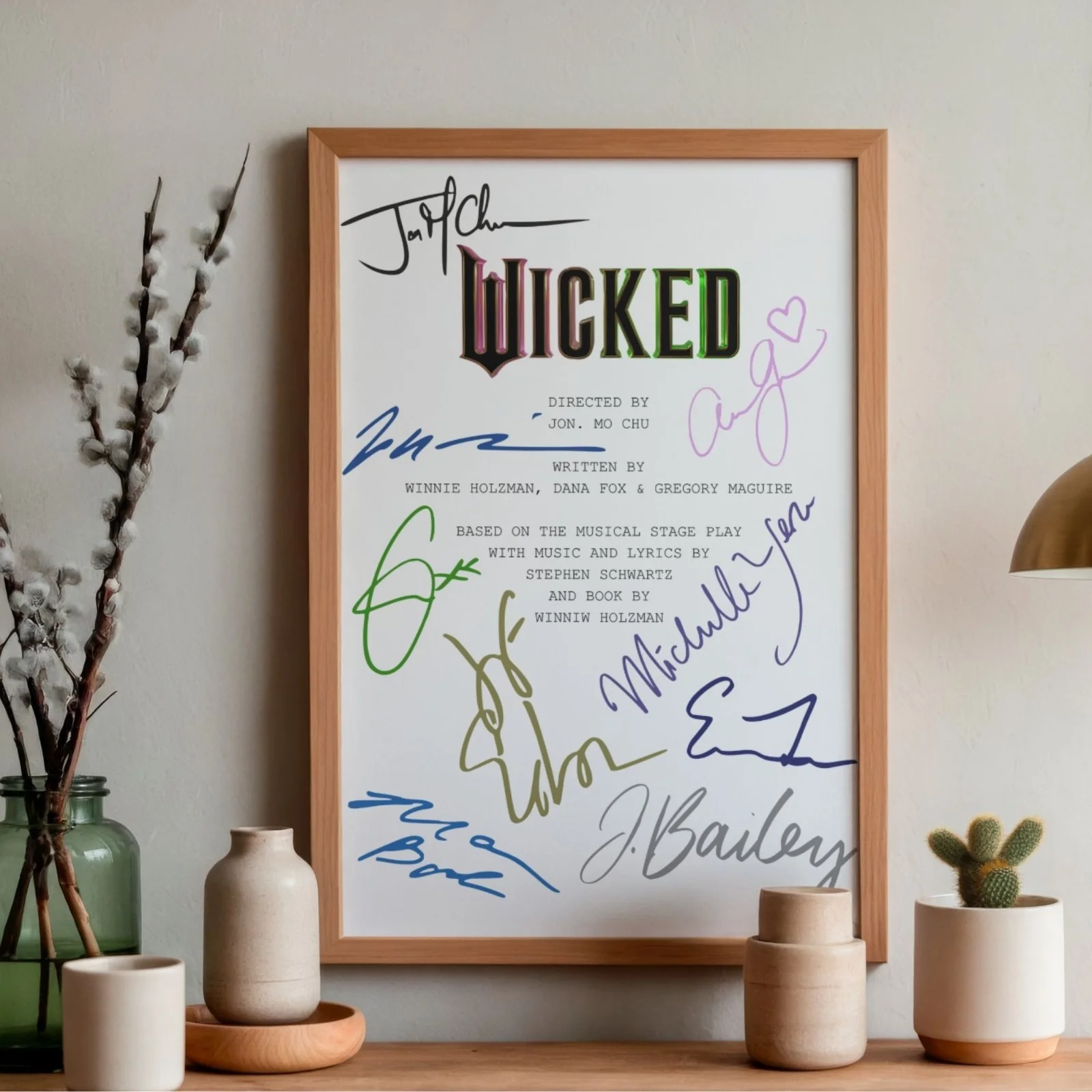Wicked Inspired Poster A4 Pre-Printed Signature Script Style Musical Wall Art, image 2