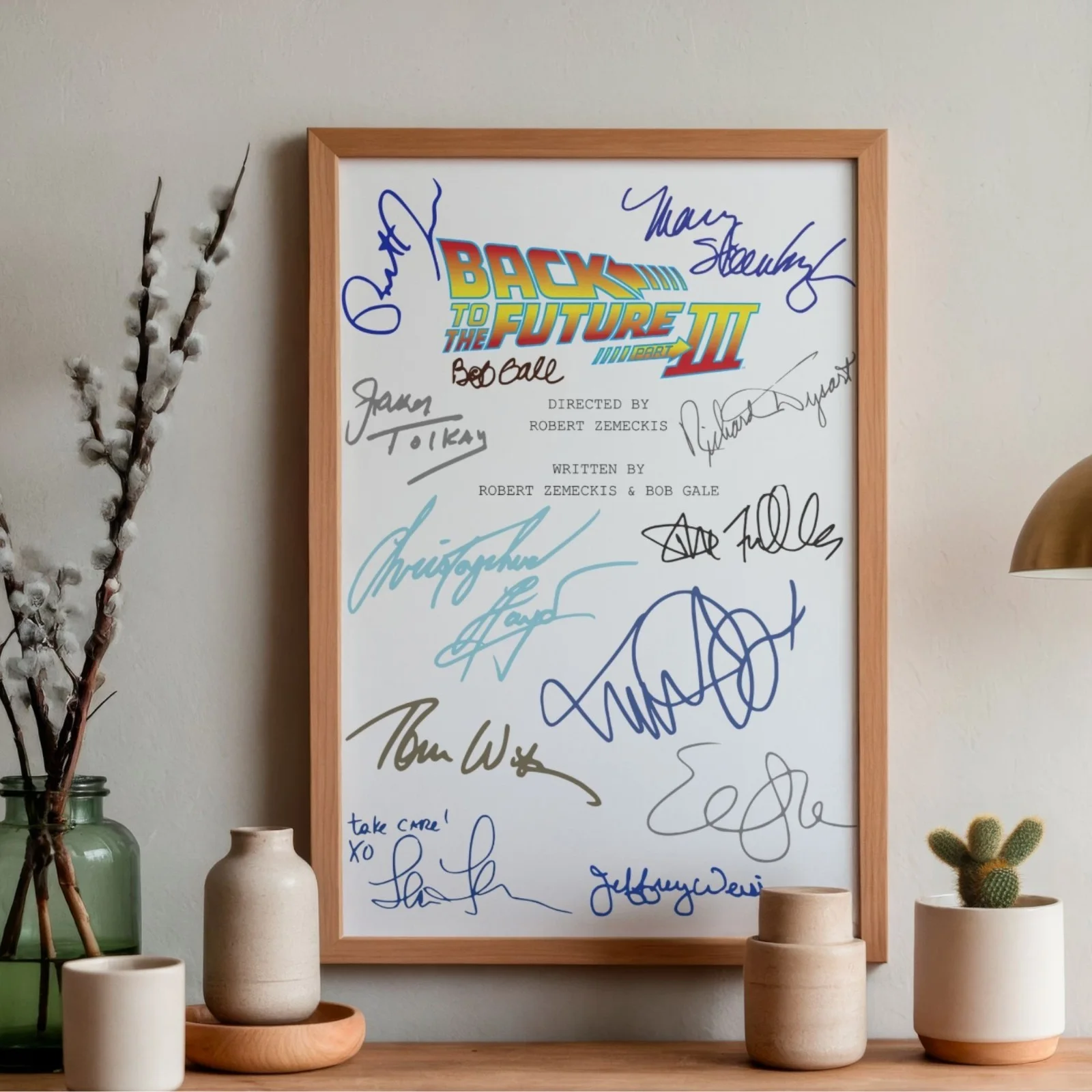 Back To The Future Part Three Inspired Poster A4 Pre-Printed Signature Script, image 2