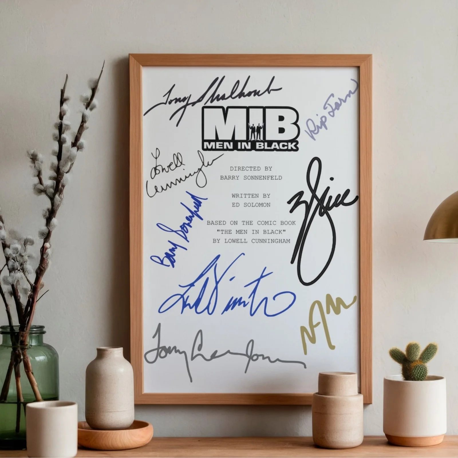 Men In Black Inspired Poster A4 Pre-Printed Signature Script Style Wall Art Gift, image 2