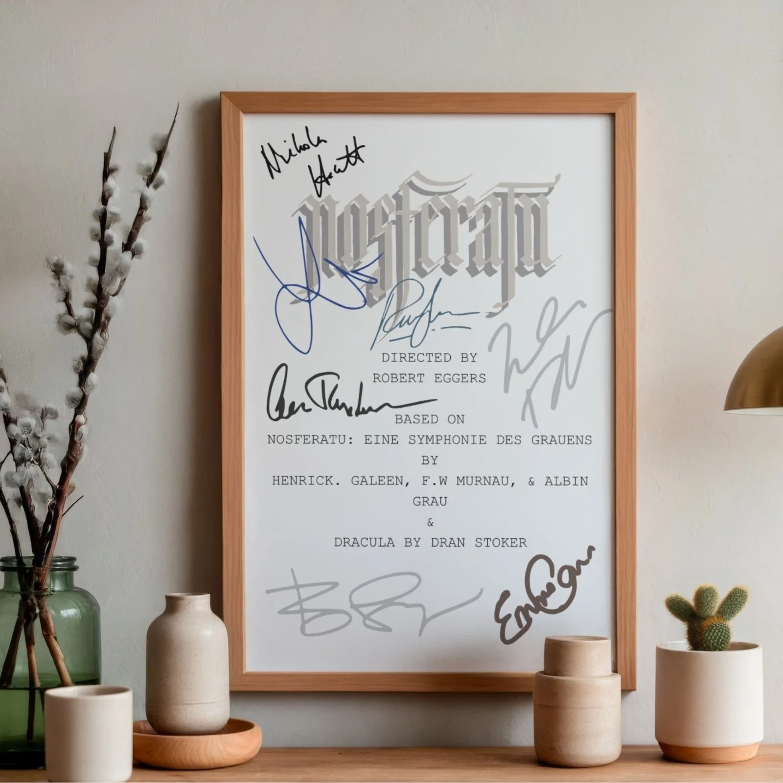 Nosferatu Inspired Poster A4 Pre-Printed Signature Script Style Vampire Art Gift, image 2