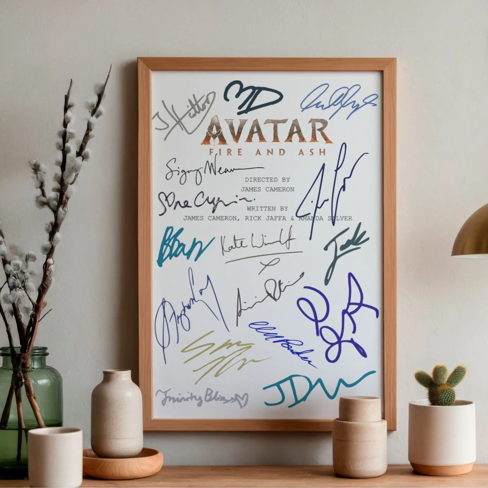Avatar Fire And Ash Inspired Poster A4 Pre-Printed Signature Script Style Print, image 2