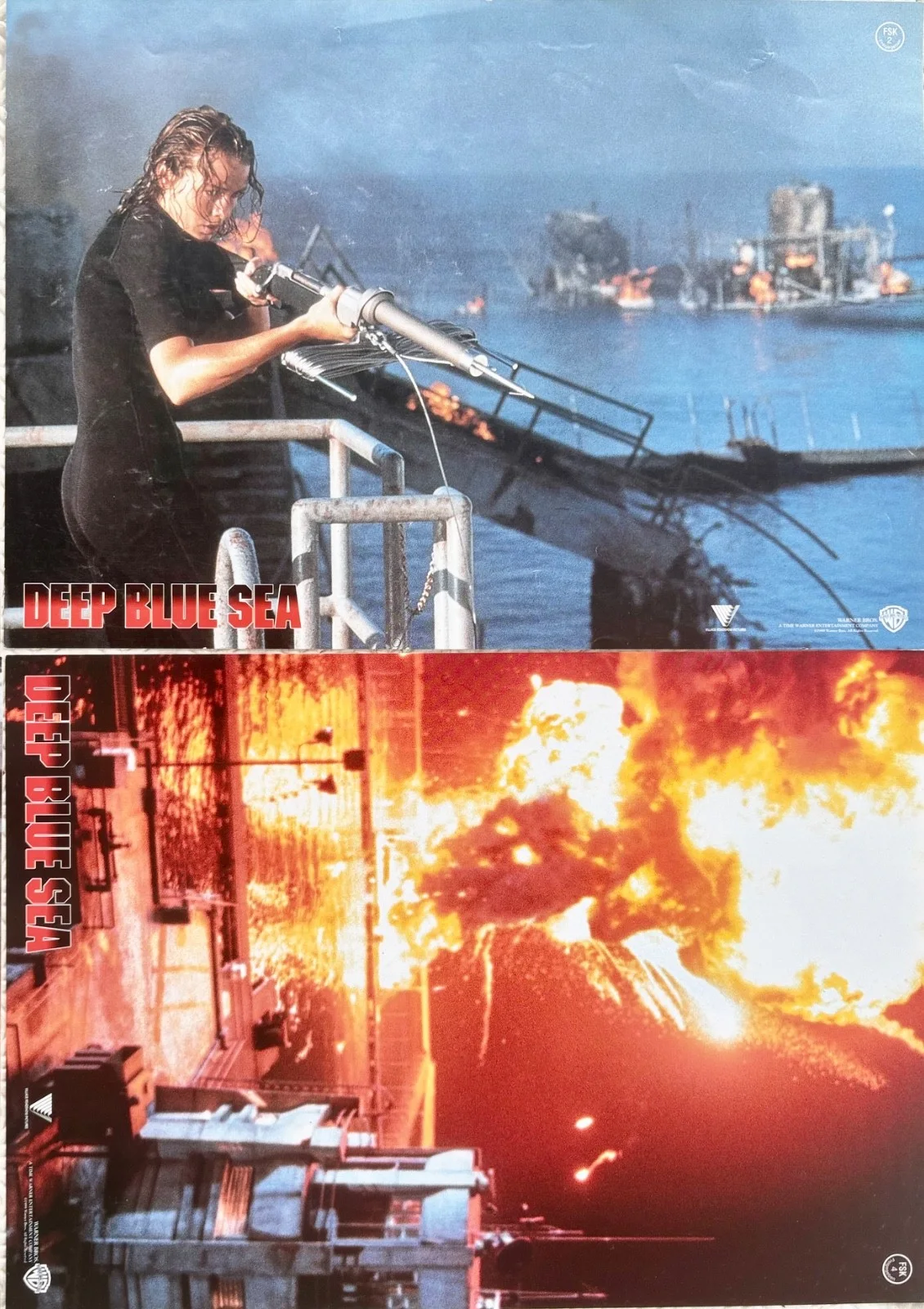 Deep Blue Sea set of 7 Original 1999 German Lobby Cards Samuel L Jackson, изображение 3