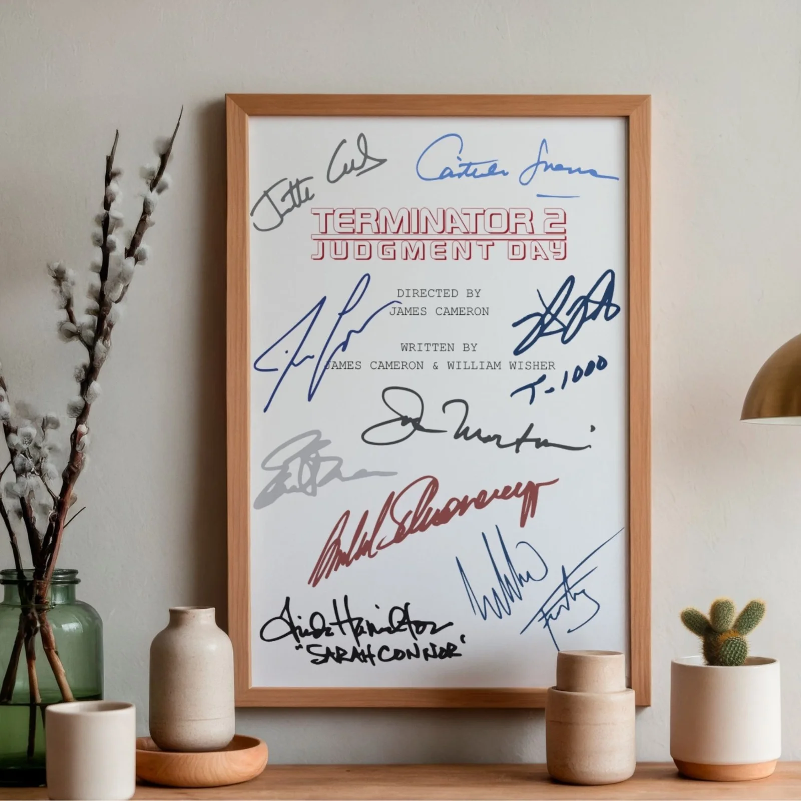 Terminator 2 Judgment Day Inspired Poster A4 Pre-Printed Signature Script Style, image 2