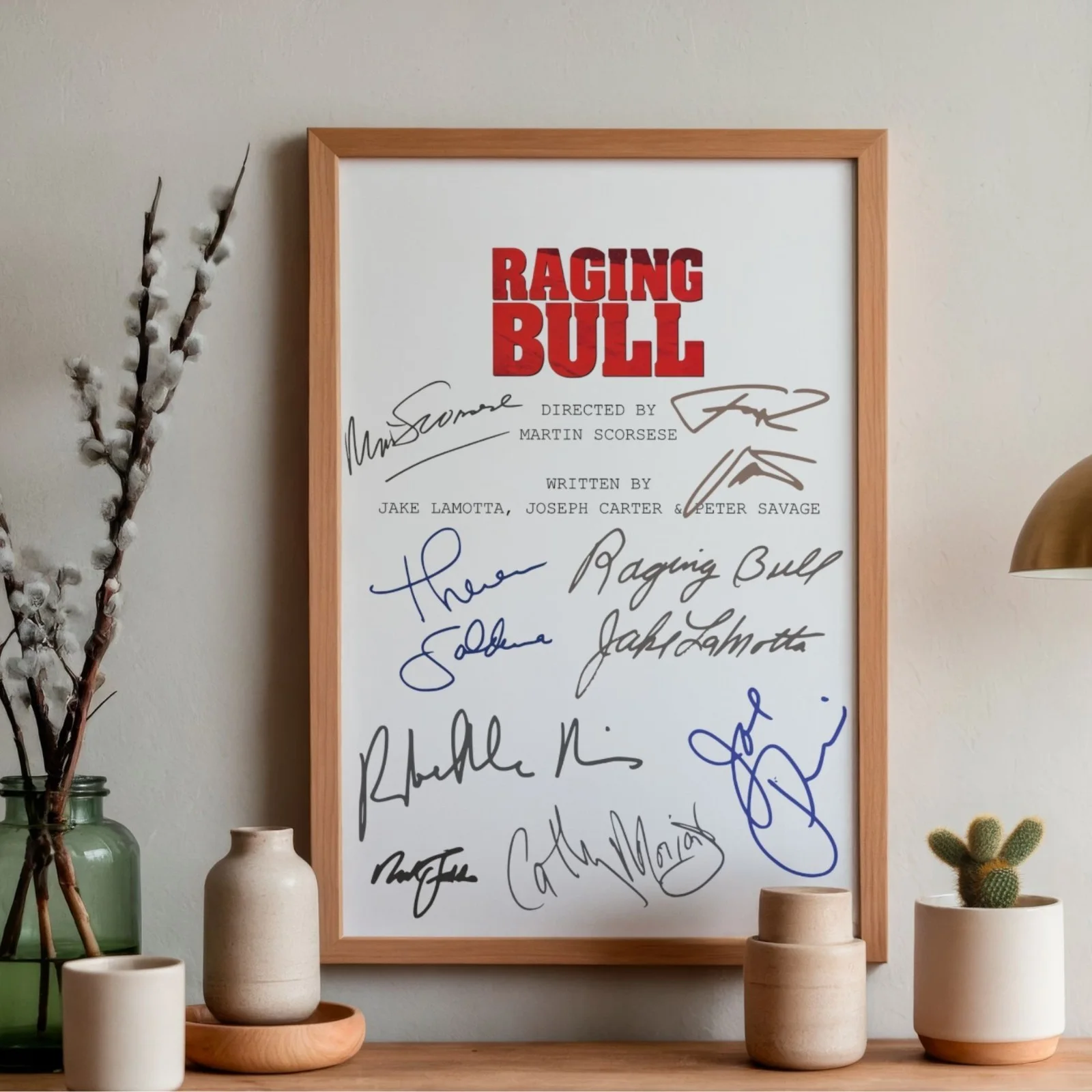 Raging Bull Inspired Poster A4 Pre-Printed Signature Script Style Boxing Gift, image 2