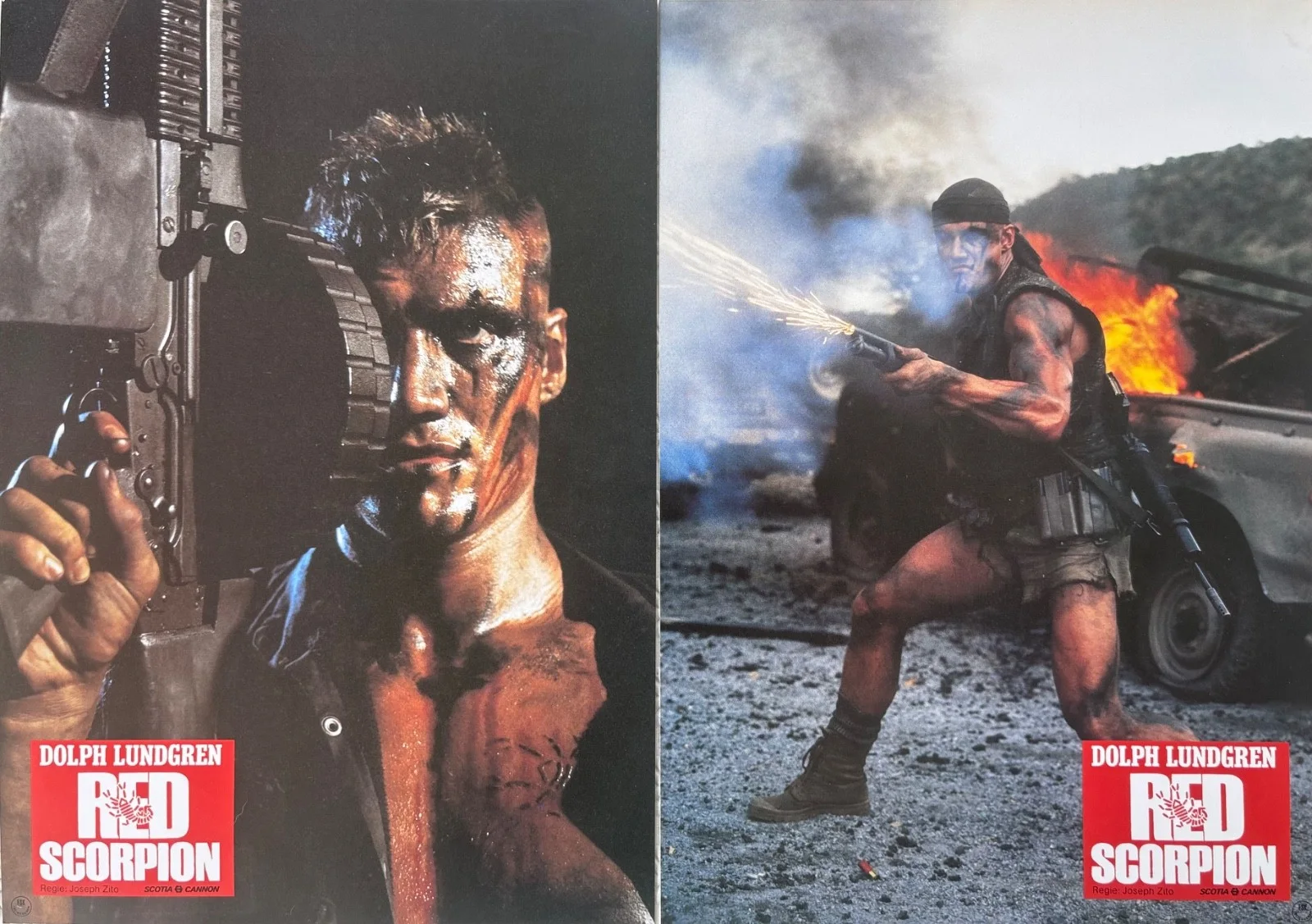Red Scorpion set of 16 Original 1988 German Lobby Cards Dolph Lundgren, изображение 4