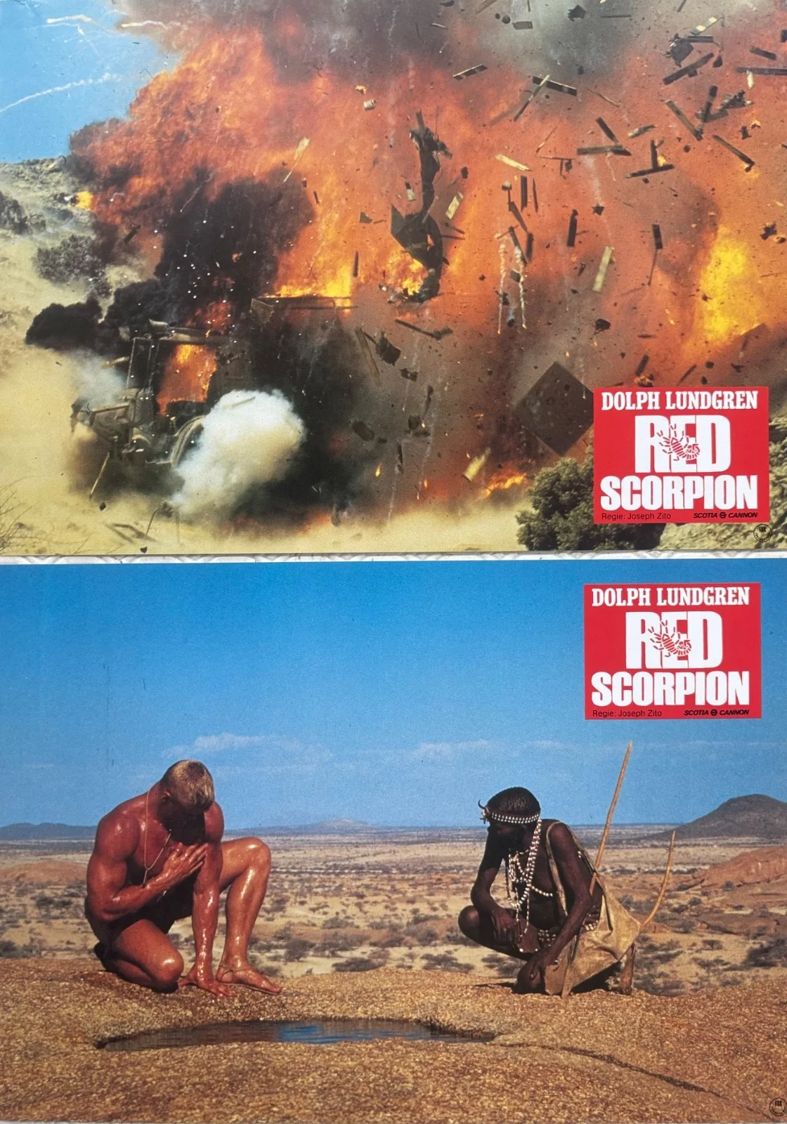 Red Scorpion set of 16 Original 1988 German Lobby Cards Dolph Lundgren, изображение 5
