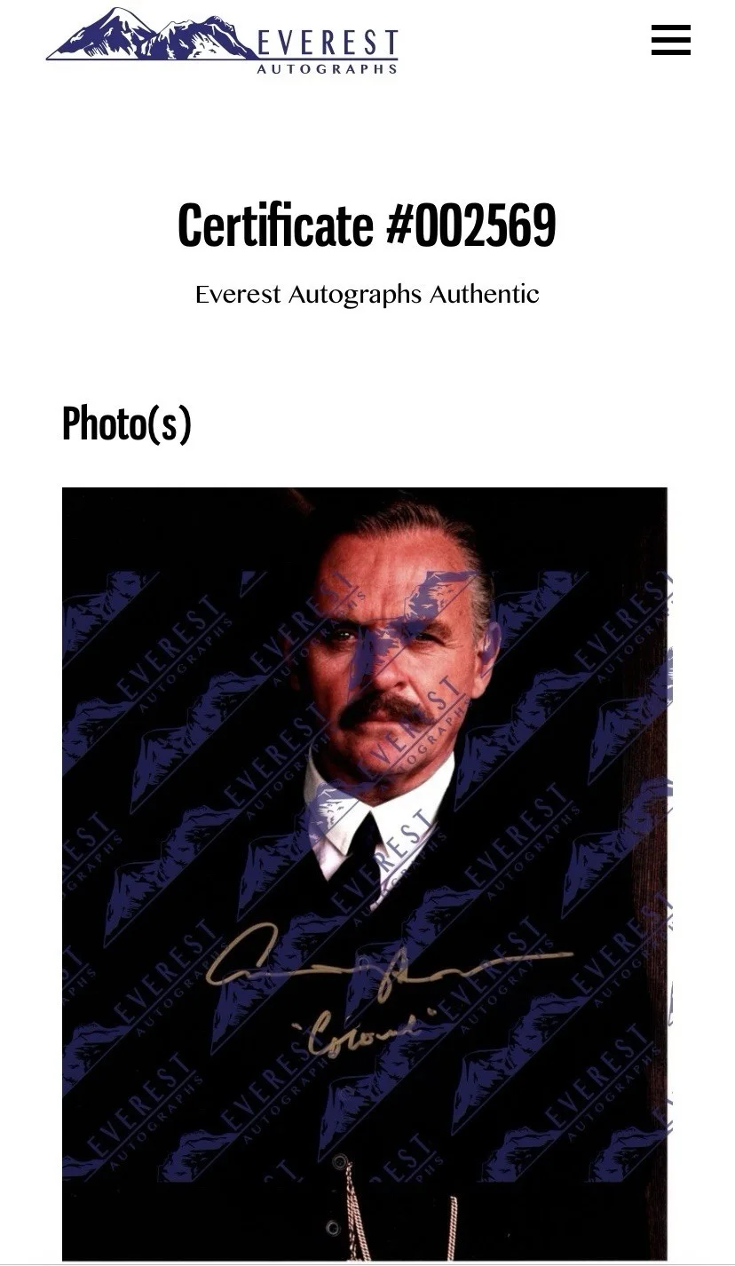 Anthony Hopkins — Anthony Hopkins "Legends of the Fall" Signed/Inscribed 11x14 Photo - Beckett, изображение 3