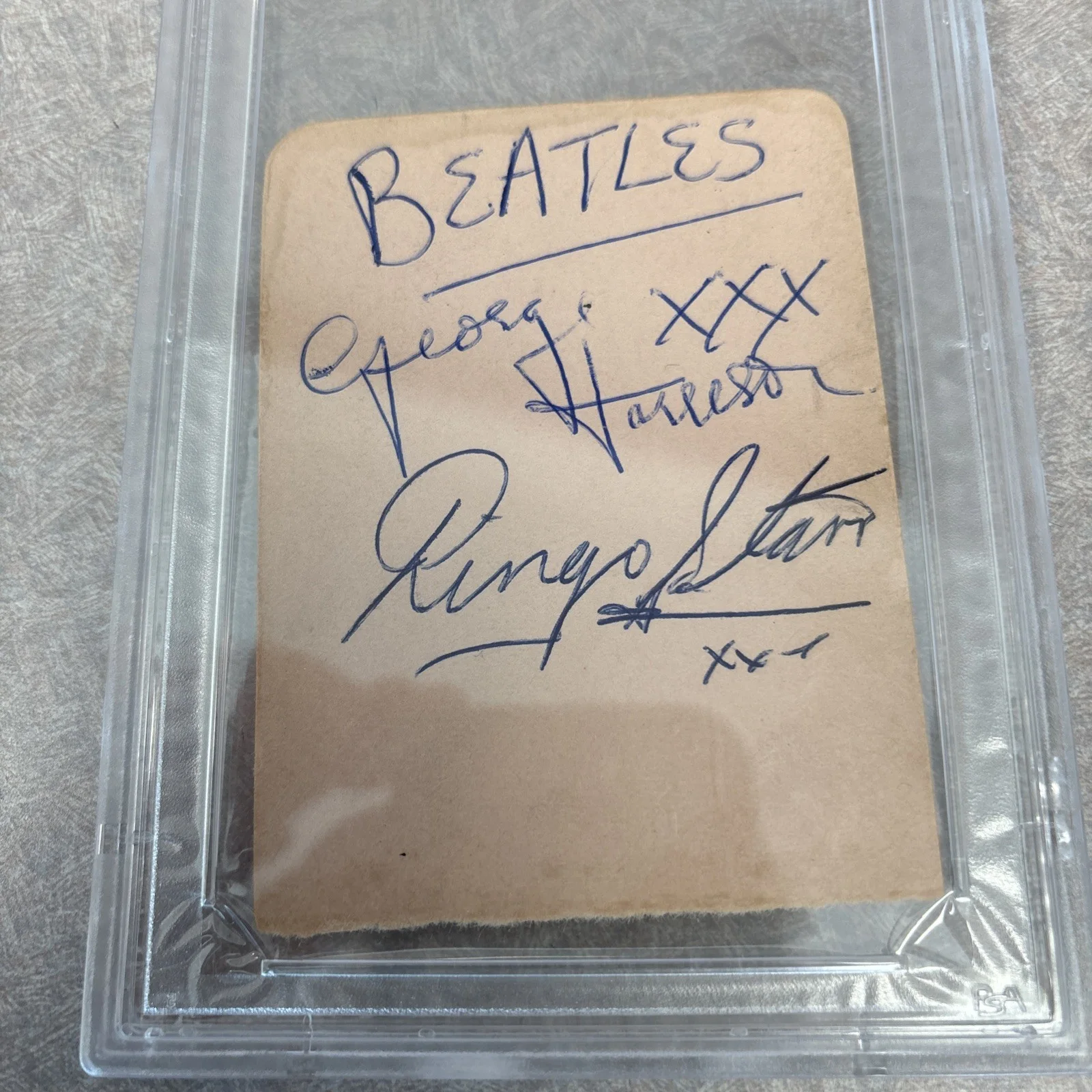 GEORGE HARRISON RINGO STARR TOMMY ROE SIGNED CUT PSA AUTO BEATLES AUTOGRAPH, image 4