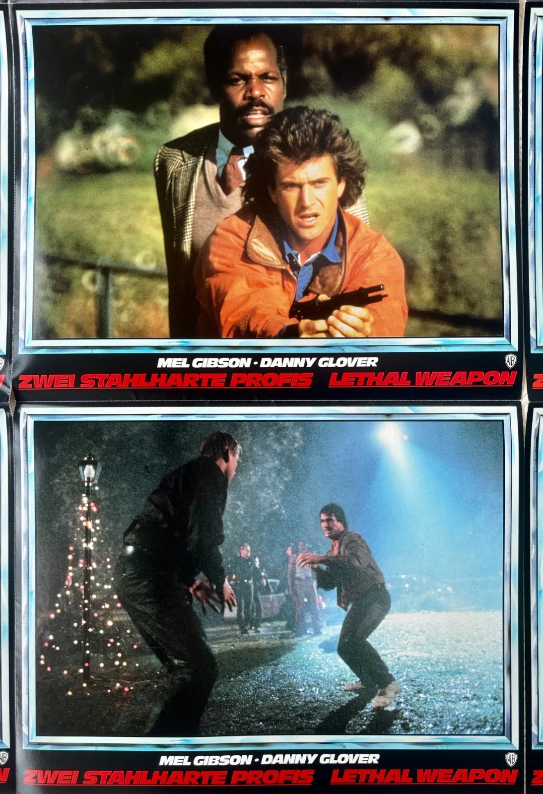 Lethal Weapon set of 12 Original 1987 uncut German Lobby Cards Gibson Glover, image 3