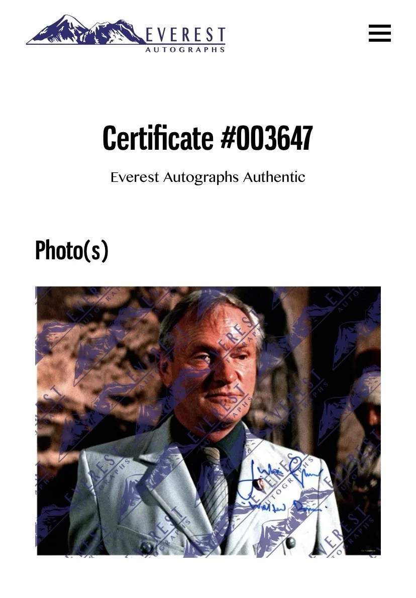 Julian Glover — Julian Glover "Indiana Jones " Signed/Inscribed 11x14 Photo - Everest/Beckett, изображение 3
