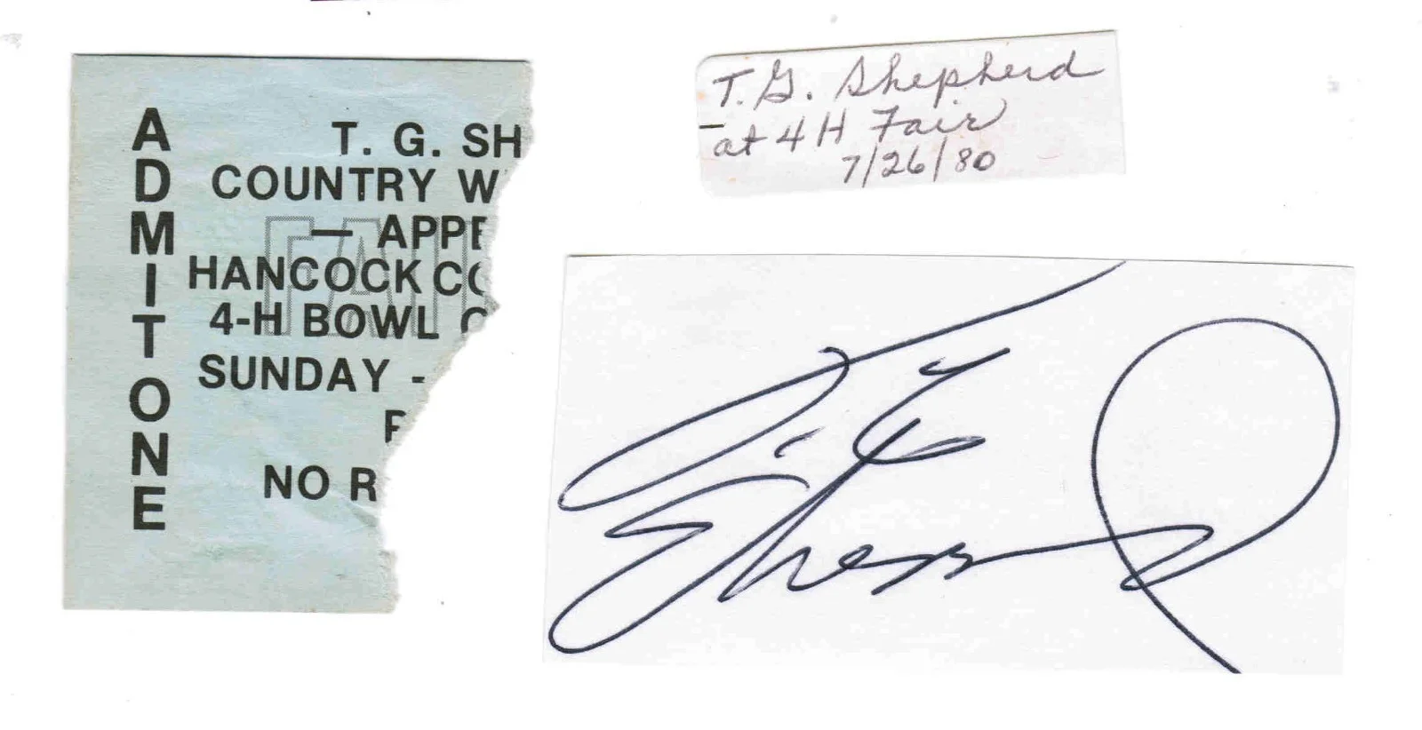VTG 1981 T. G. Sheppard Hand Signed Autograph /Fan Taken 3.5 x 3.5 Photo Ticket, изображение 2