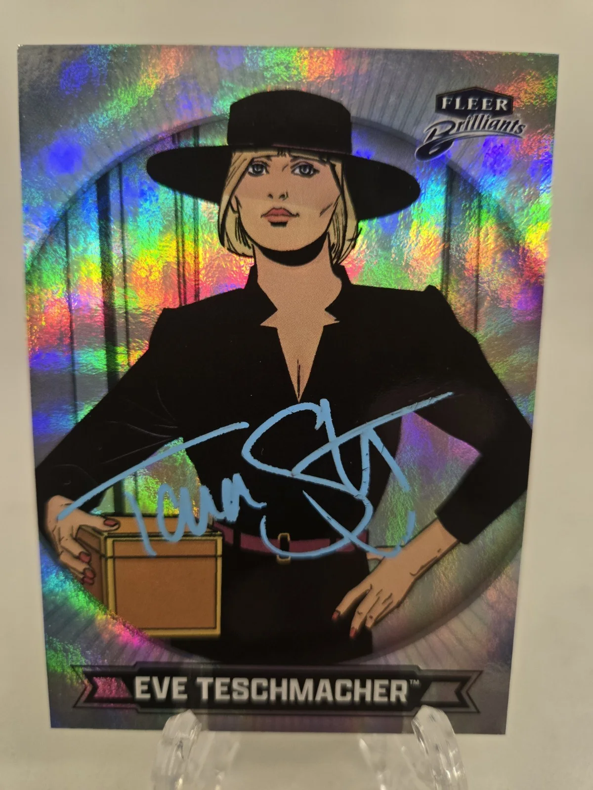 Tara Strong — Tara Strong SIGNED Fleer Eve Teschmacher Trading Card! JSA COA, image 2