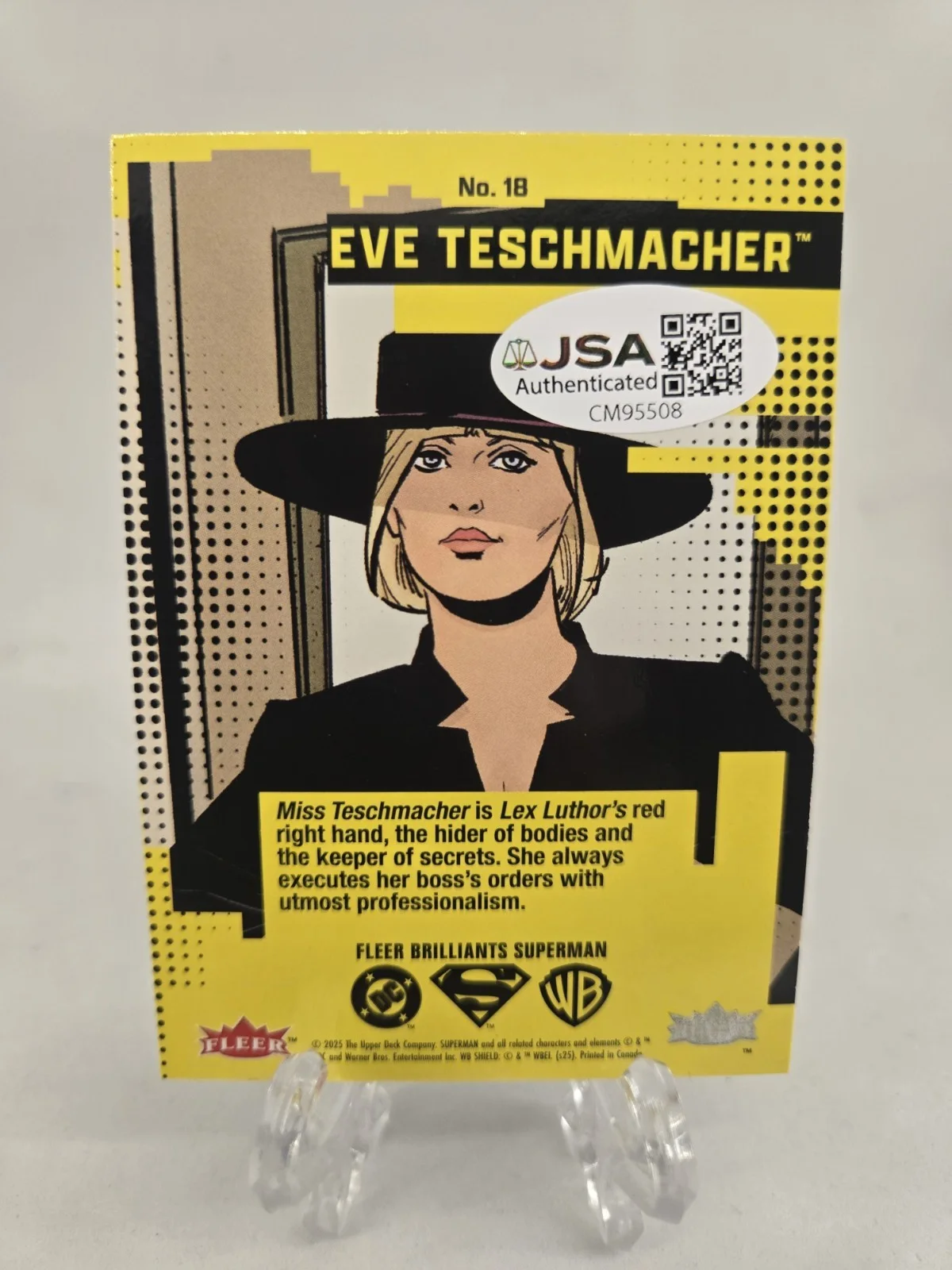 Tara Strong — Tara Strong SIGNED Fleer Eve Teschmacher Trading Card! JSA COA, image 3