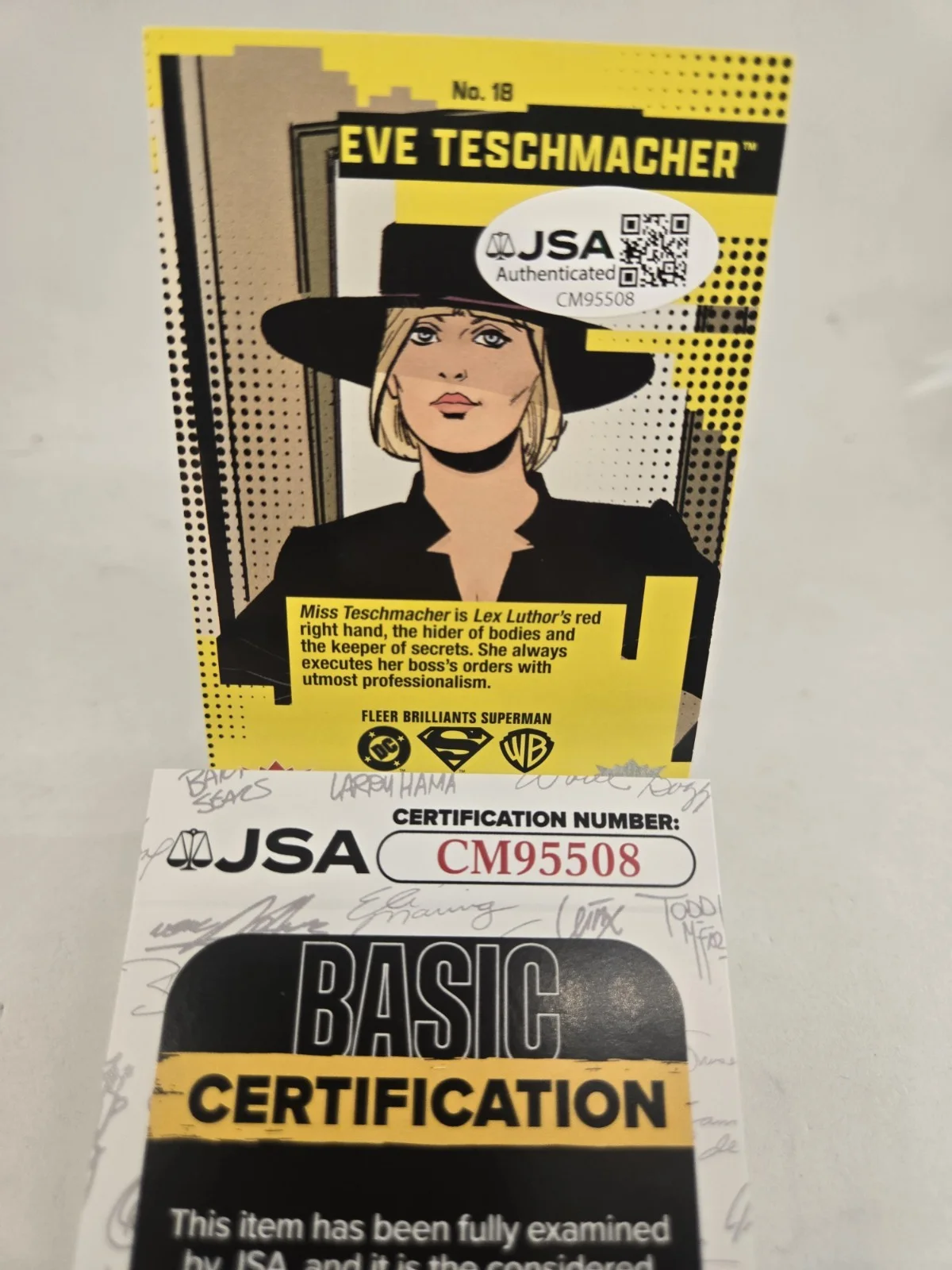 Tara Strong — Tara Strong SIGNED Fleer Eve Teschmacher Trading Card! JSA COA, image 4