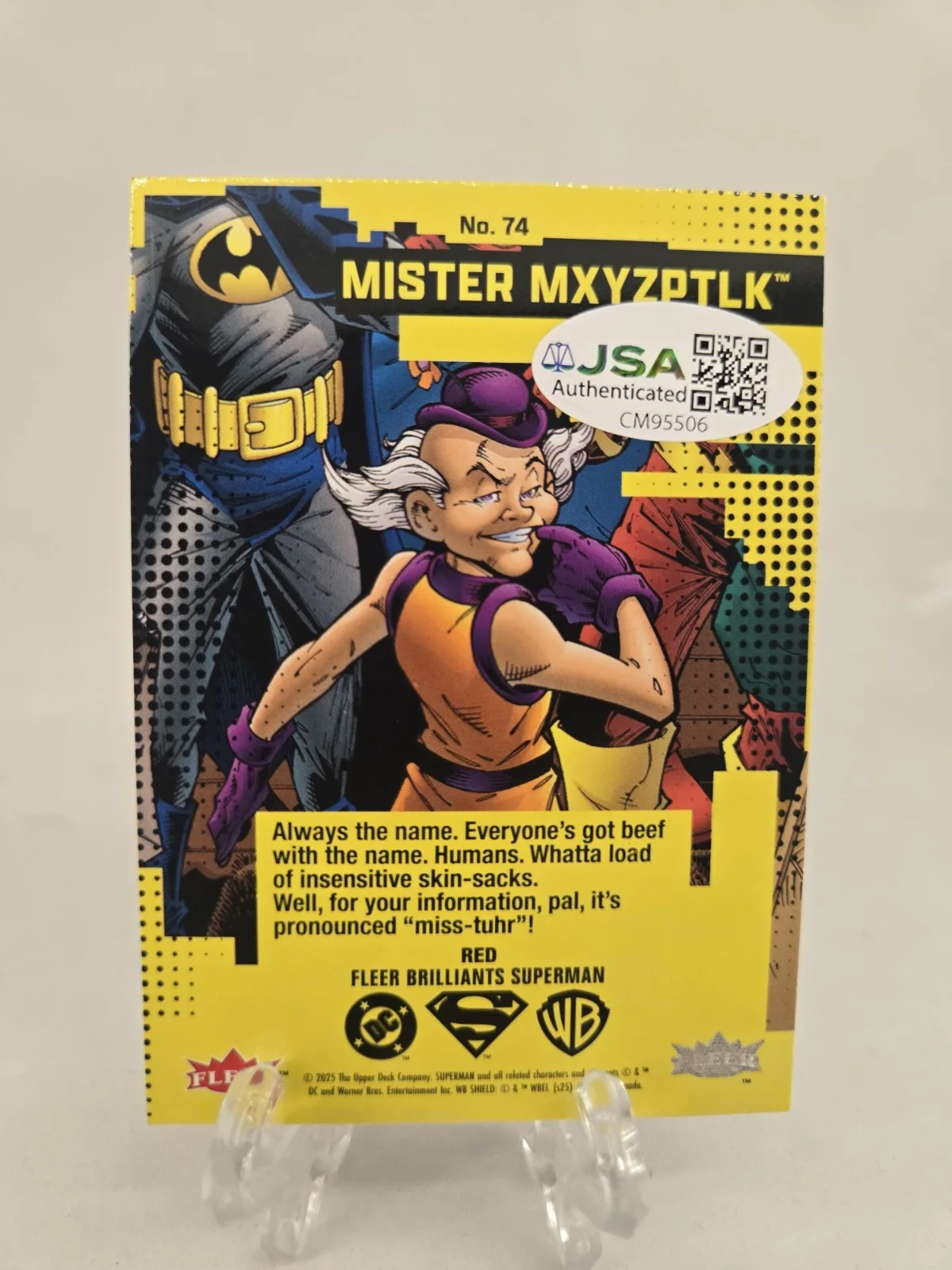 Frank Welker — Frank Welker Signed Fleer Brilliants Mr Mxyzptlk Trading Card! JSA COA, image 2