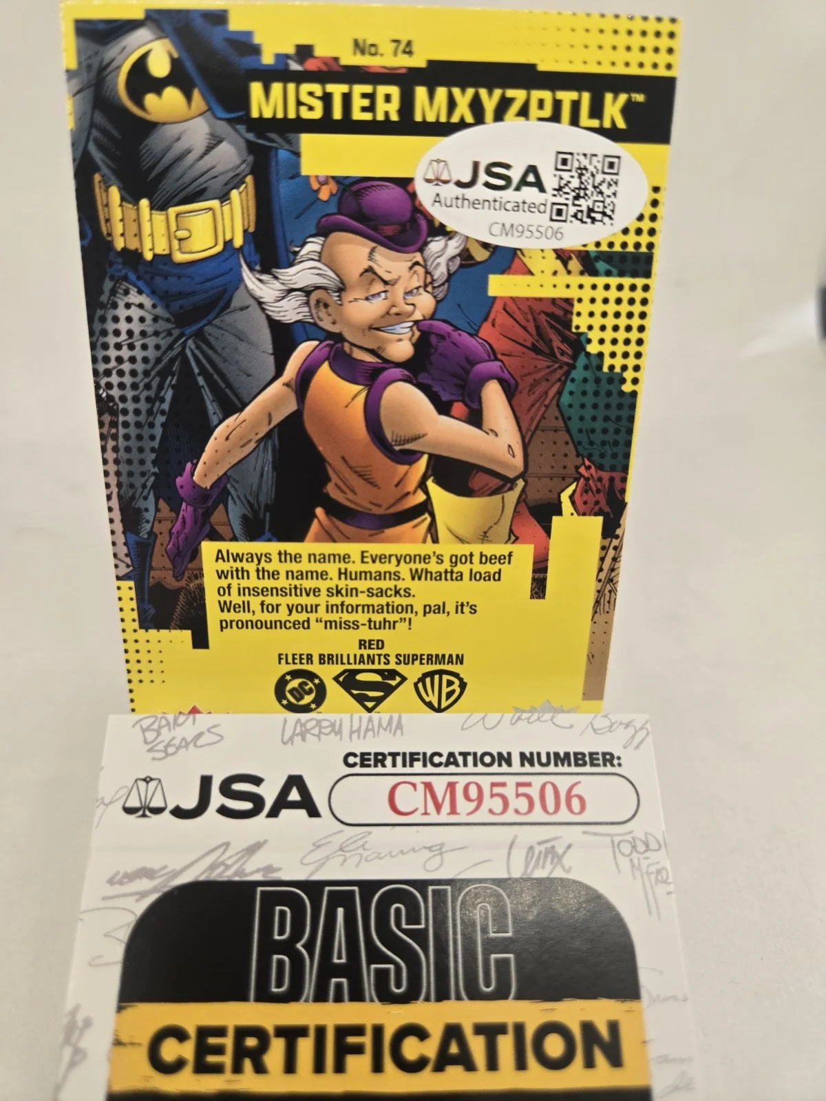 Frank Welker — Frank Welker Signed Fleer Brilliants Mr Mxyzptlk Trading Card! JSA COA, image 3