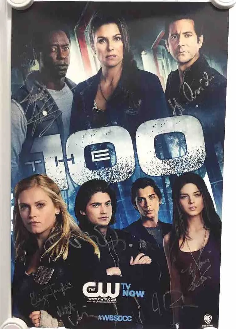 The Cast — signed The 100 poster San Diego SDCC Comic Con autographed by cast in person