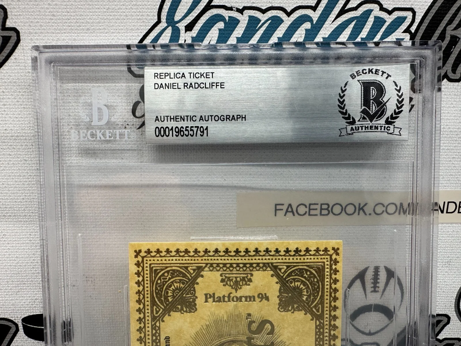 LONDON TRAIN PLATFORM 9 3/4 GOLDEN TICKET SLAB SLABBED — DANIEL RADCLIFFE HARRY POTTER SIGNED AUTOGRAPHED HOGWARTS TICKET-BECKETT BAS, image 5