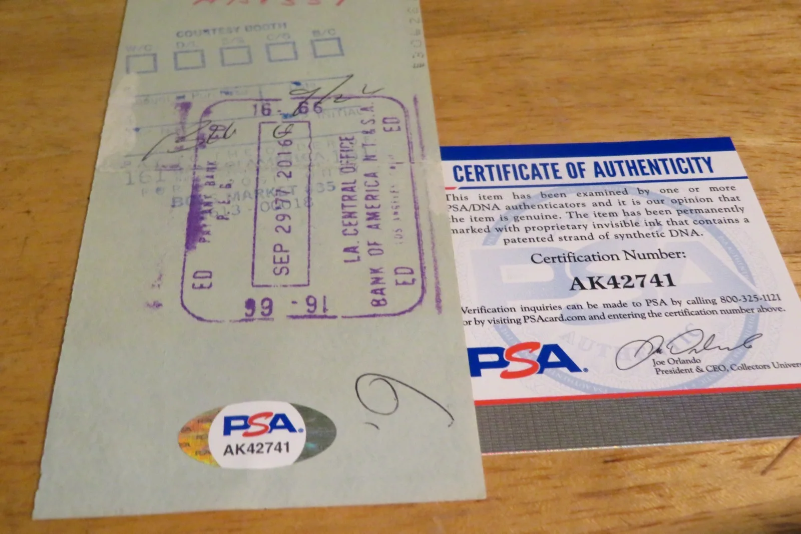 Dinah Shore — Dinah Shore PSA Signed Autographed Bank Check Singer Actress 9/14/77 (9), изображение 2