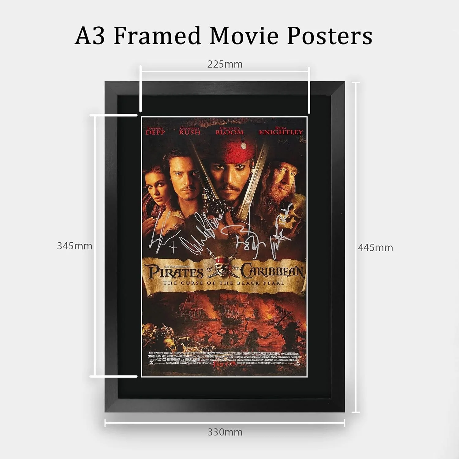 Pirates of the Caribbean Cast — Signed Pirates Of The Caribbean 16x12 Movie Poster in Sleek Frame - Gift-Ready!, изображение 4
