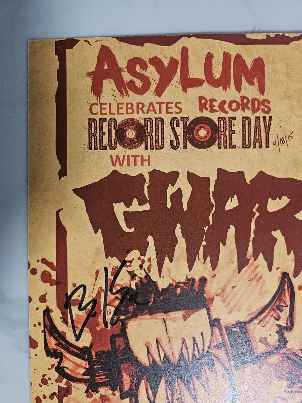 GWAR 2015 Limited Print RSD Poster 26/100 Autographed By Entire Band RARE HTF, изображение 2