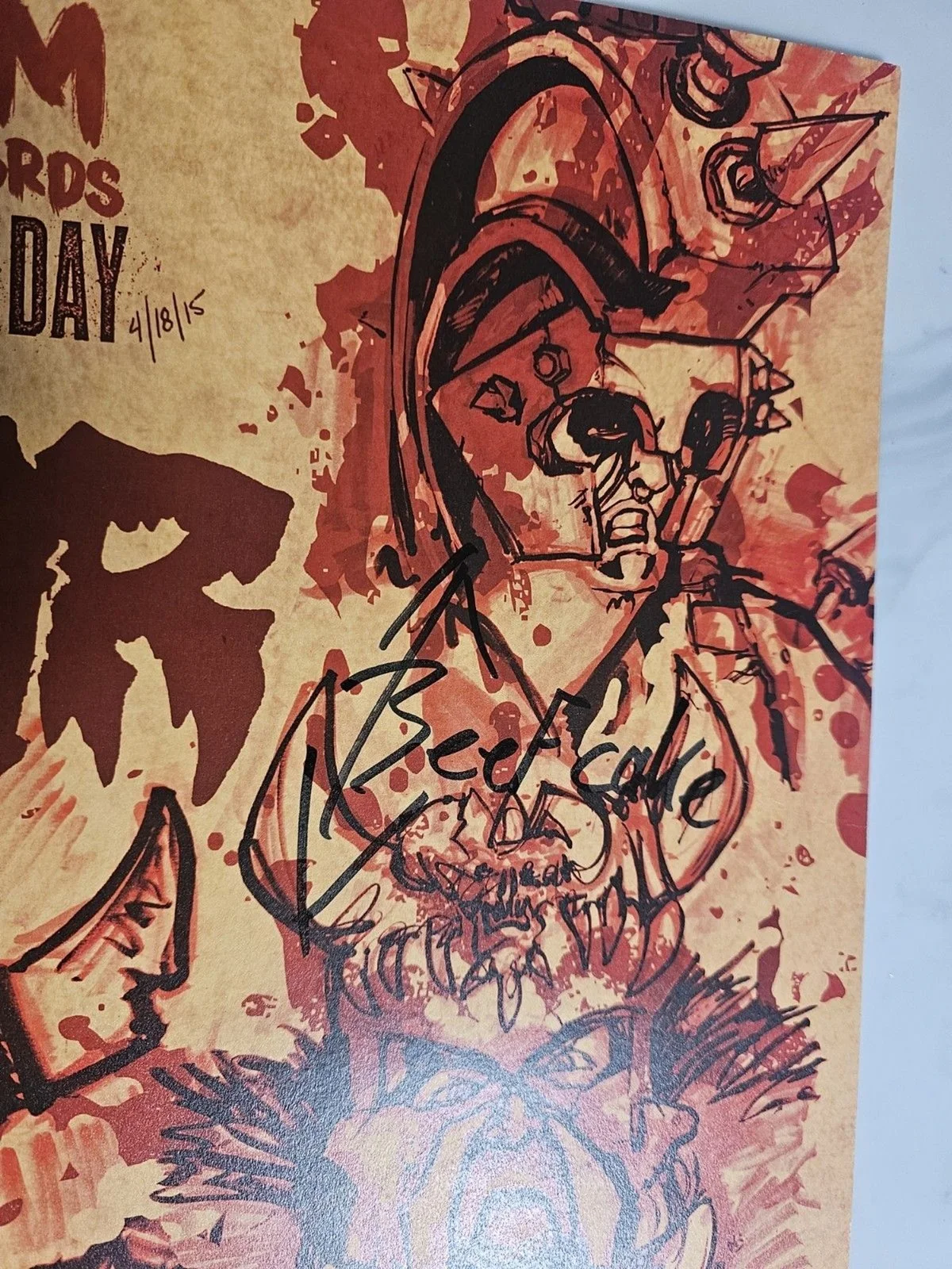 GWAR 2015 Limited Print RSD Poster 26/100 Autographed By Entire Band RARE HTF, изображение 3