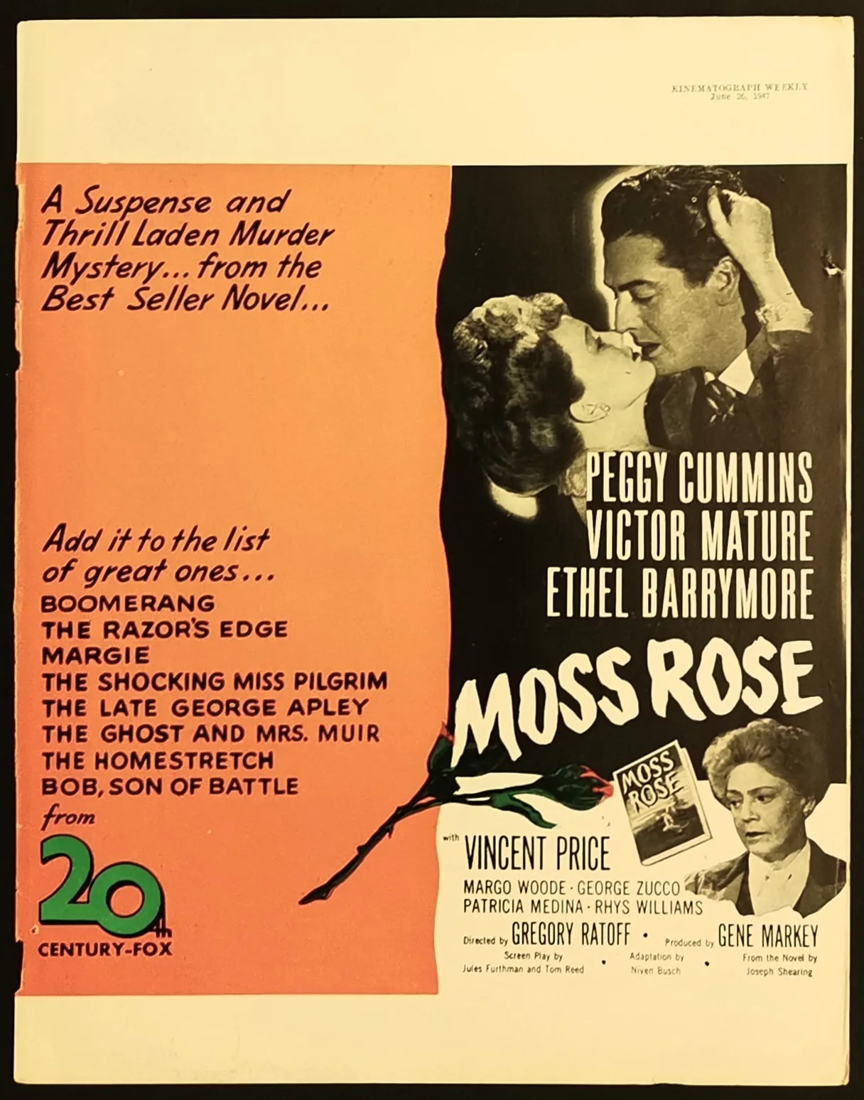 DANCING WITH CRIME 1947 Richard Attenborough Barry K. Barnes Sheila Sim TRADE AD, изображение 2