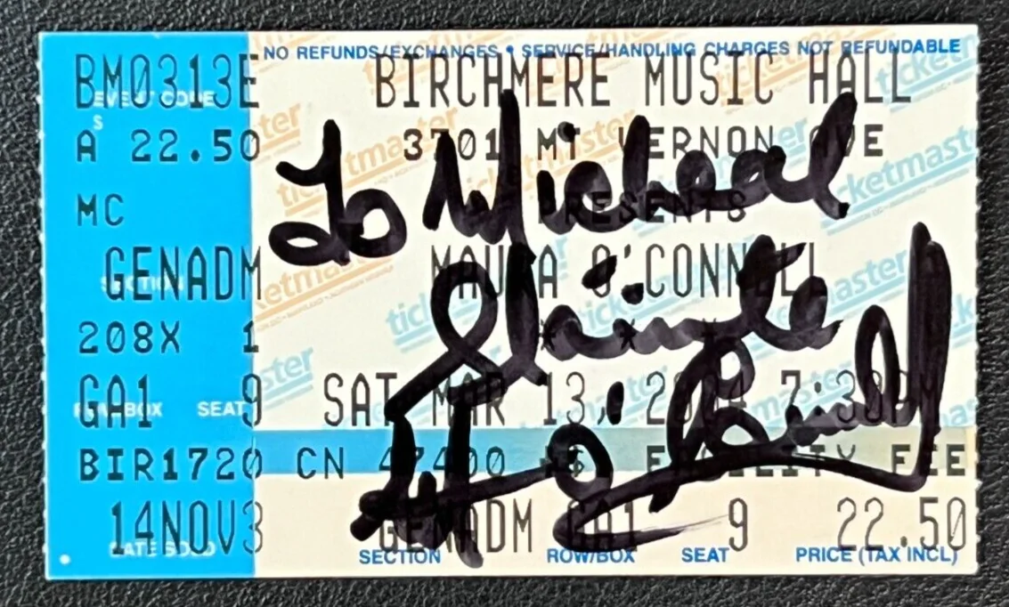 Maura O'Connell — Maura O'Connell Signed Concert Ticket (Personal.) AUTO w/CD 'Helpless Heart' VTG, image 4