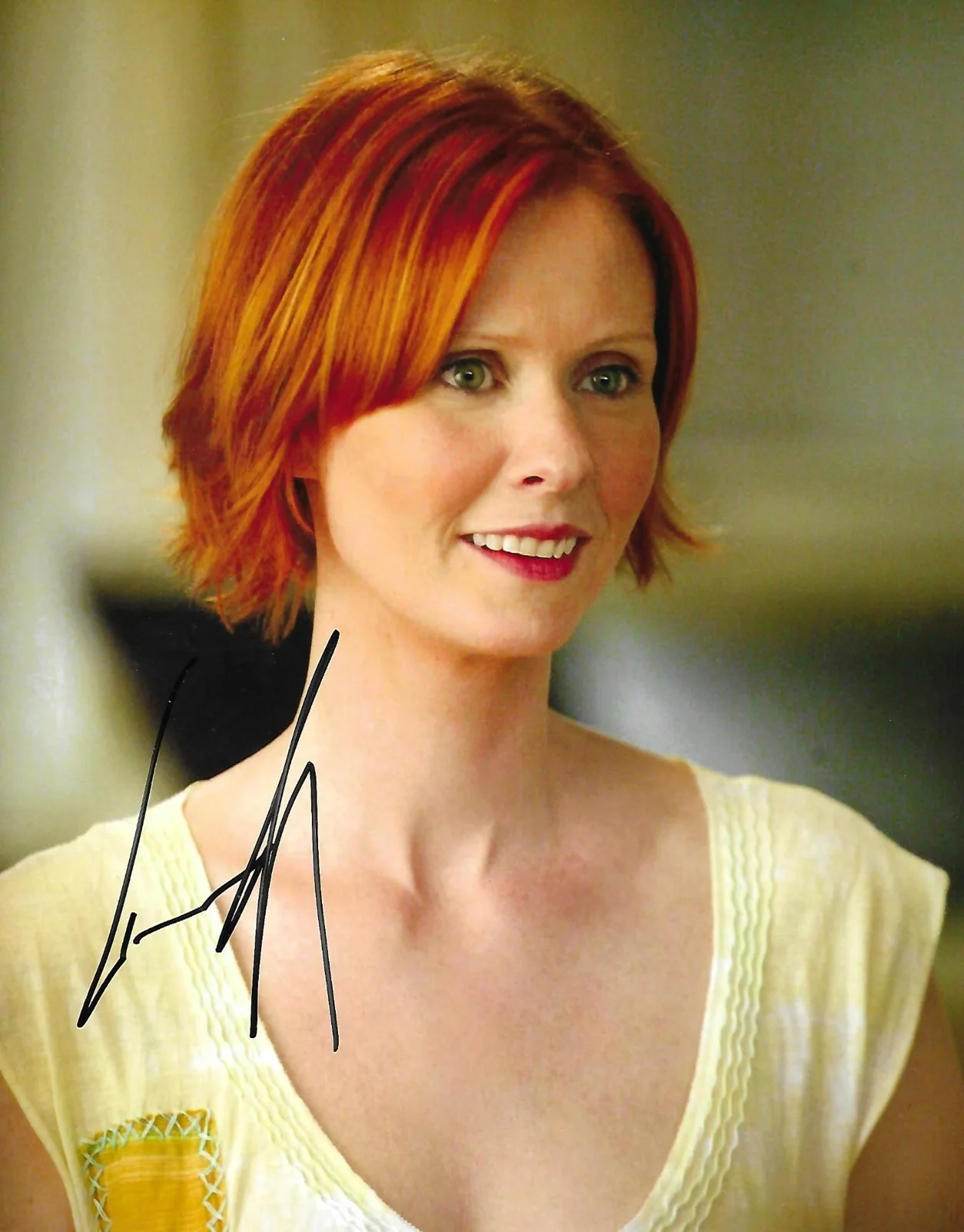 Cynthia Nixon — Cynthia Nixon autographed 8x10 photo Sex In The City Actor Movies RARE COA LOOK!