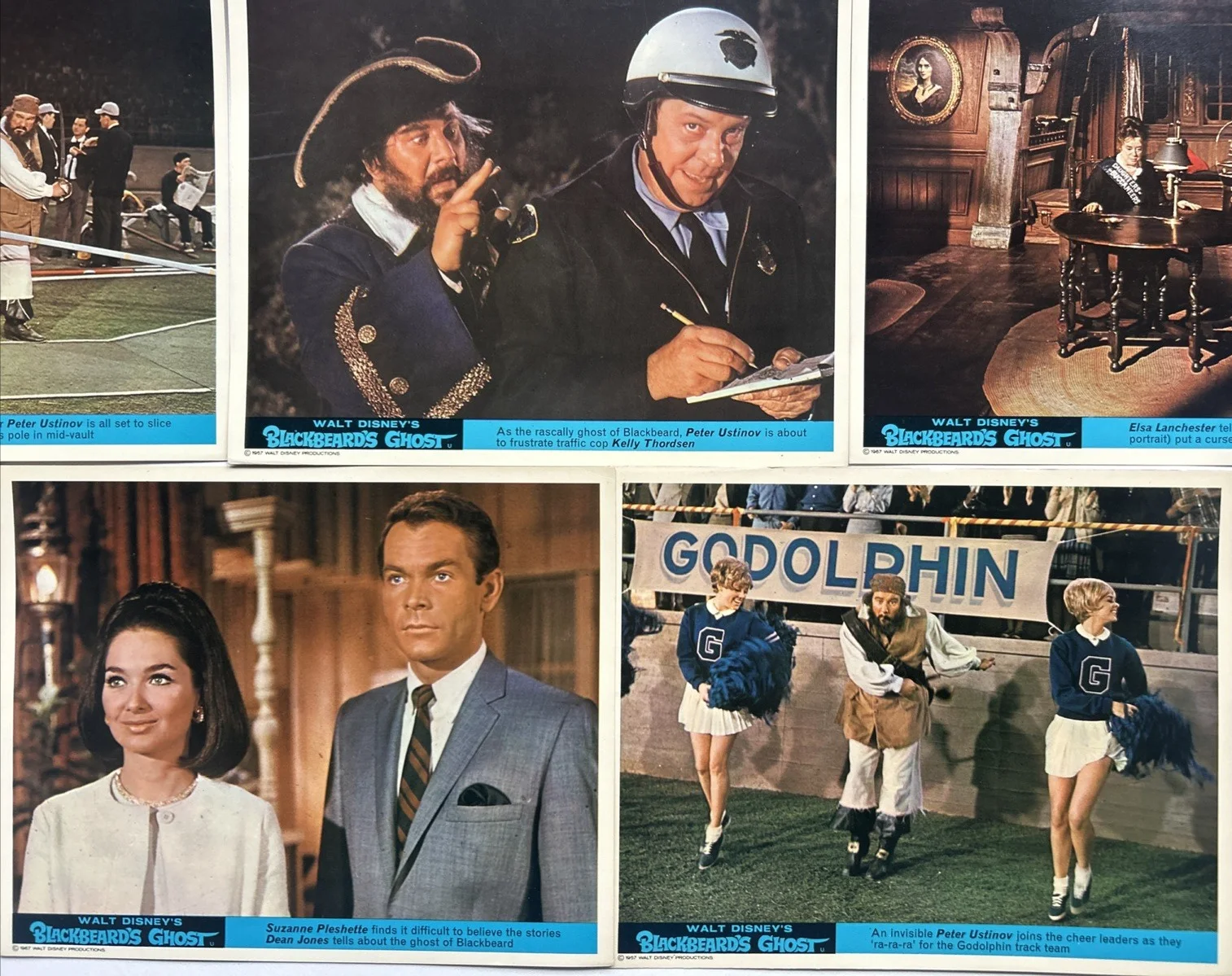 Lobby Card Set 10x8 - 1968 Walt Disney's Blackbeard's Ghost - Peter Ustinov, изображение 5