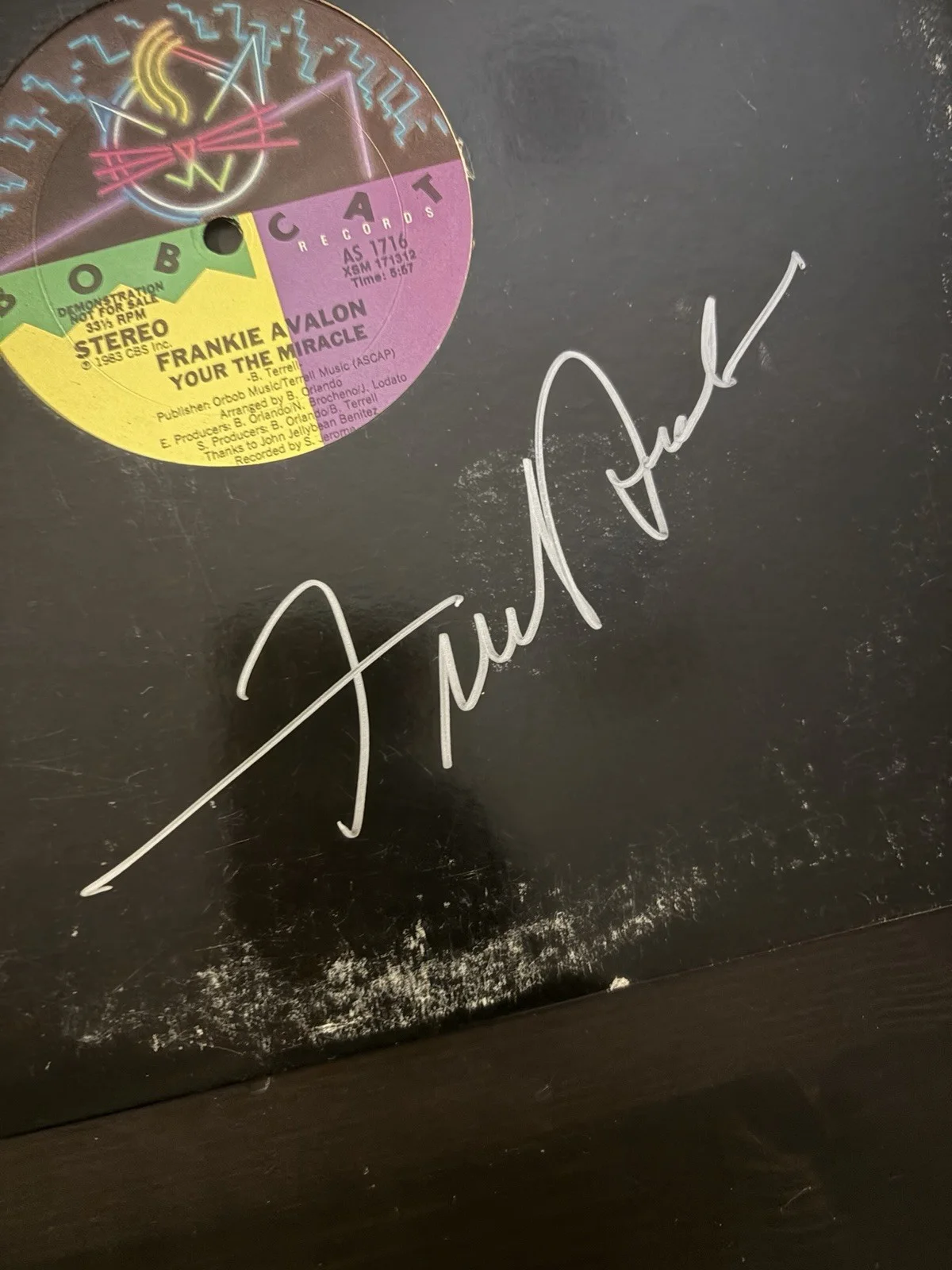 Frankie Avalon Signed You’re The Miracle LP Autographed, image 2