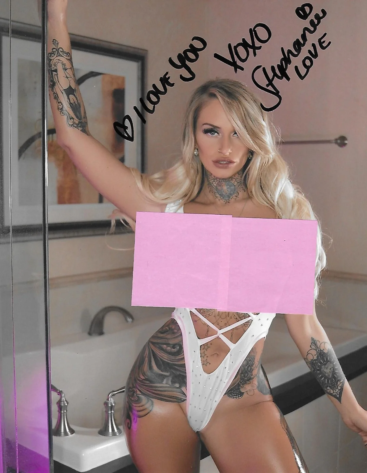 Stephanie Love — Stephanie Love auto/signed 8x10 photo Adult Actress Hot Sexy Performer COA LOOK!