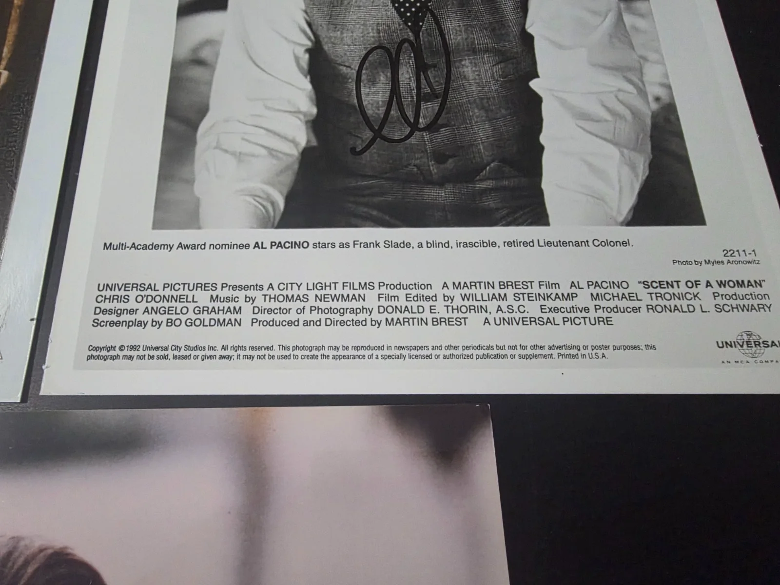 Al Pacino signed movie still autograph Scent of a Woman, изображение 3