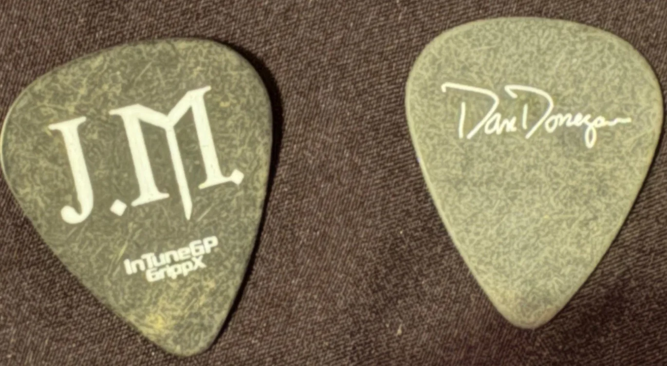 (2) Disturbed Music as A Weapon 2 Tour Fuzz & Dan Donegan Used Guitar Picks, image 2