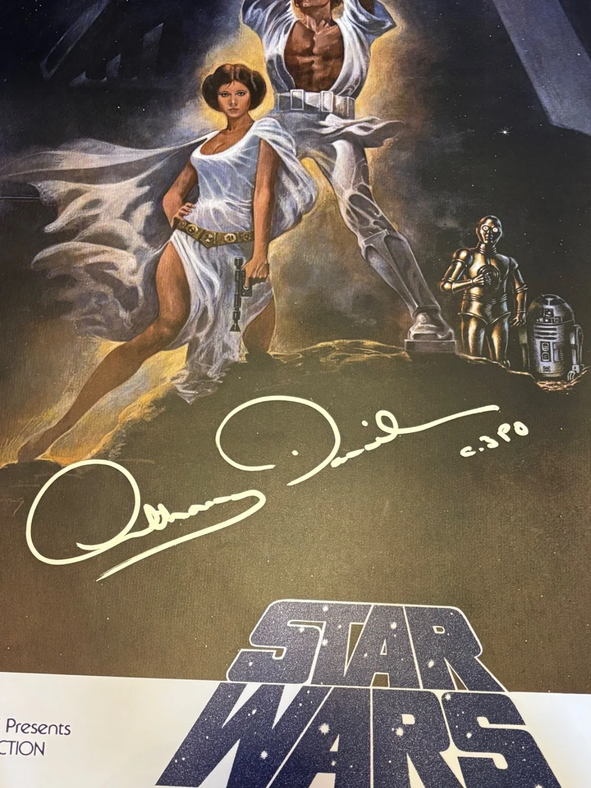 ANTHONY DANIELS SIGNED AUTOGRAPHED STAR WARS *FULL SIZE* POSTER 24X36 RARE C3PO, изображение 2