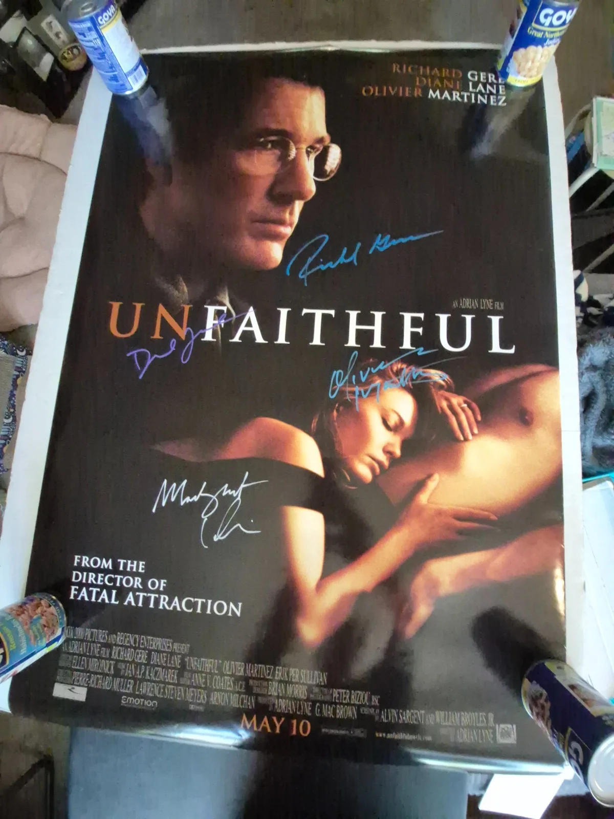 AS SEEN — UNFAITHFUL CAST SIGNED , 1-SHEET MOVIE POSTER ekim, изображение 2