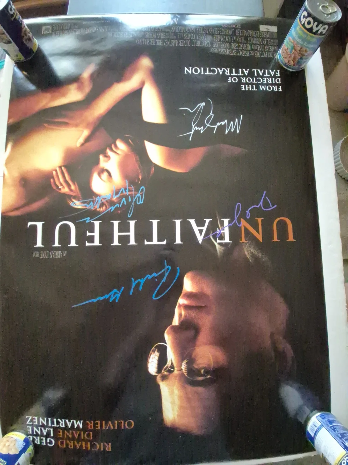 AS SEEN — UNFAITHFUL CAST SIGNED , 1-SHEET MOVIE POSTER ekim, изображение 3