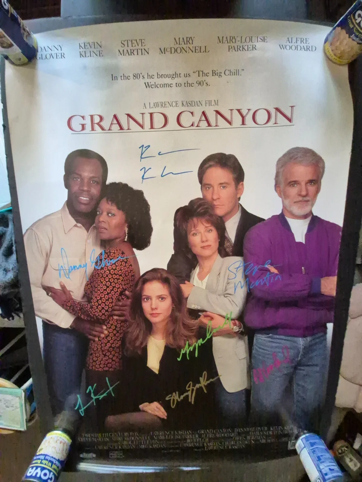 see below — GRAND CANYON - CAST signed 1- SHEET MOVIE POSTER- W/Coa 2/sided ekim
