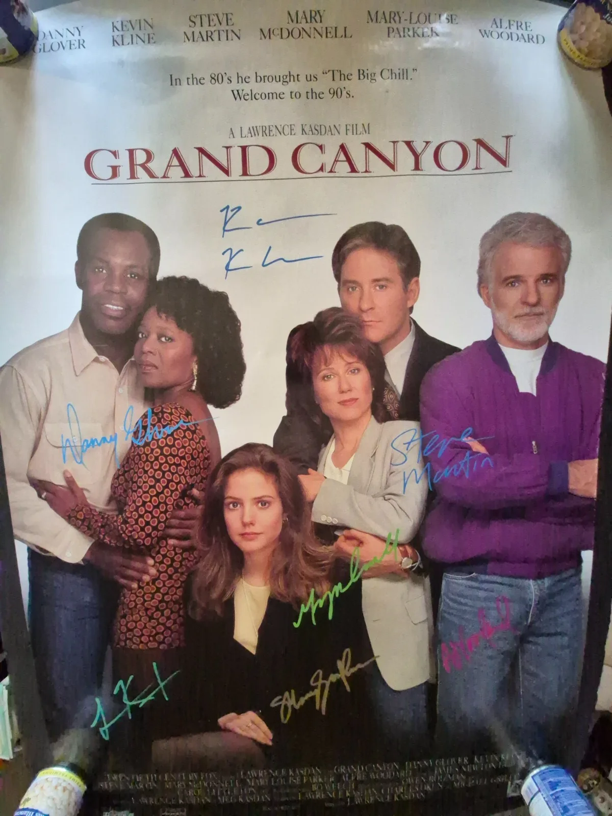 see below — GRAND CANYON - CAST signed 1- SHEET MOVIE POSTER- W/Coa 2/sided ekim, image 2