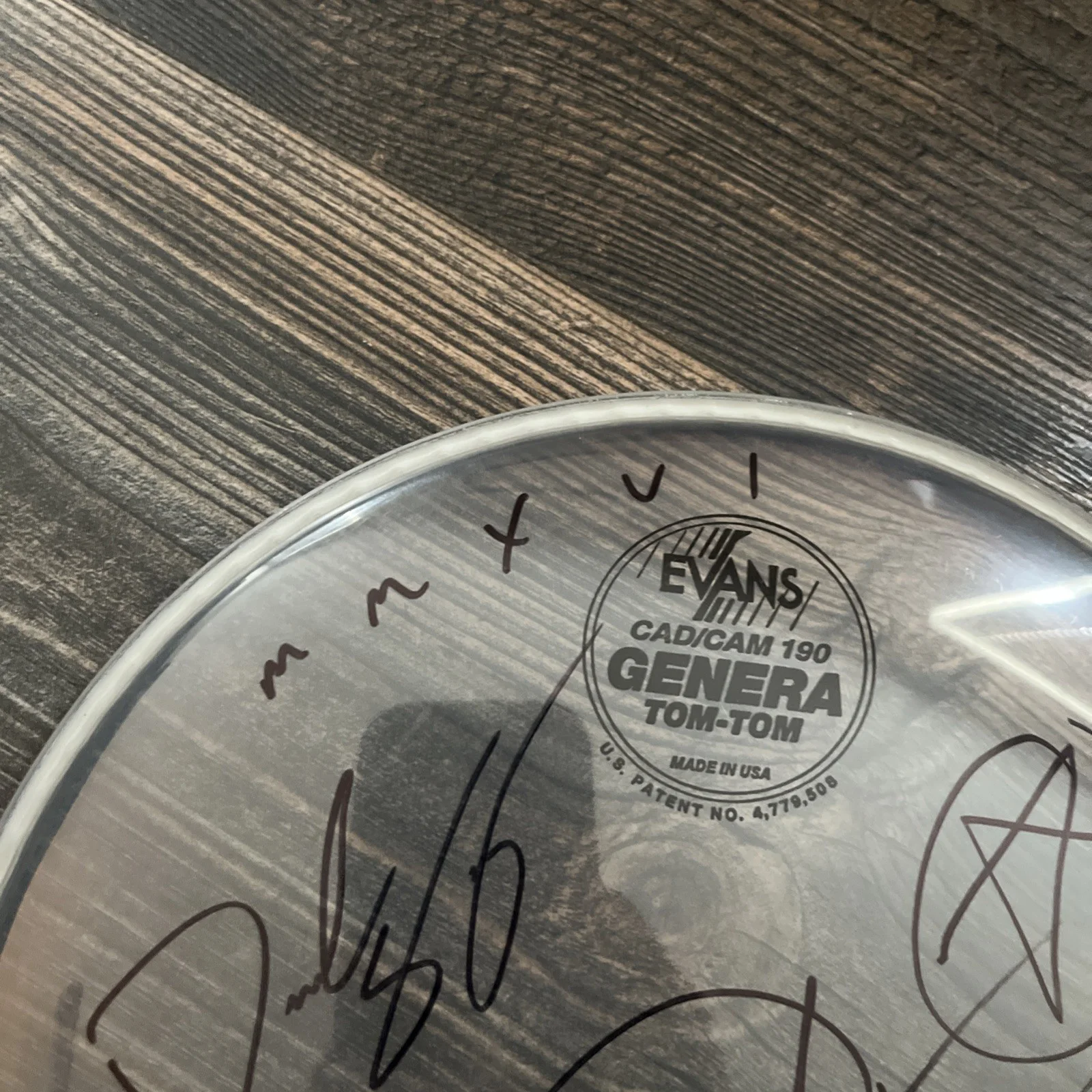 Gemini Syndrome Signed Evan’s 10” Clear Drumhead With COA, image 2