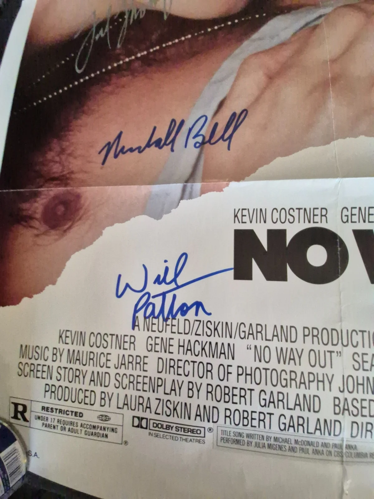 SEE BELOW — NO WAY OUT -KEVIN COSTNER signed 1- SHEET MOVIE POSTER- ekim, image 5