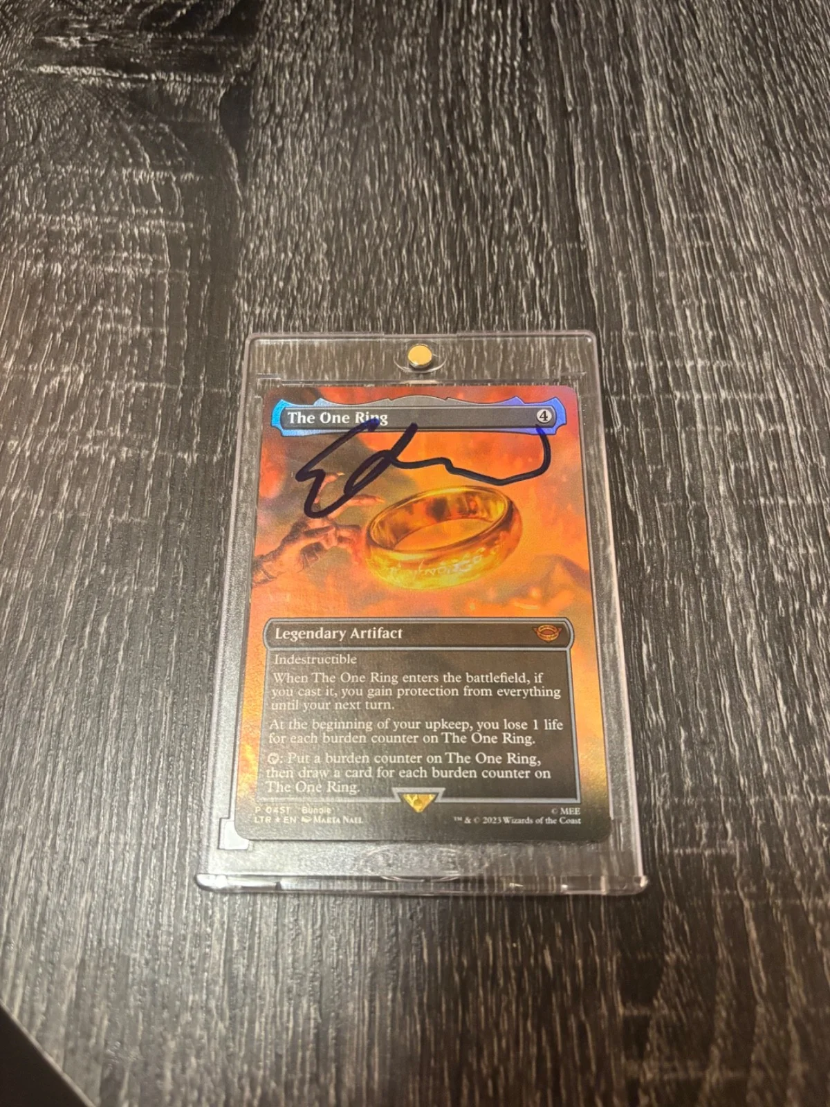 ELIJAH WOOD SIGNED AUTO CARD THE ONE RING *RARE* AUTOGRAPHED MTG MAGIC PROOF, image 3