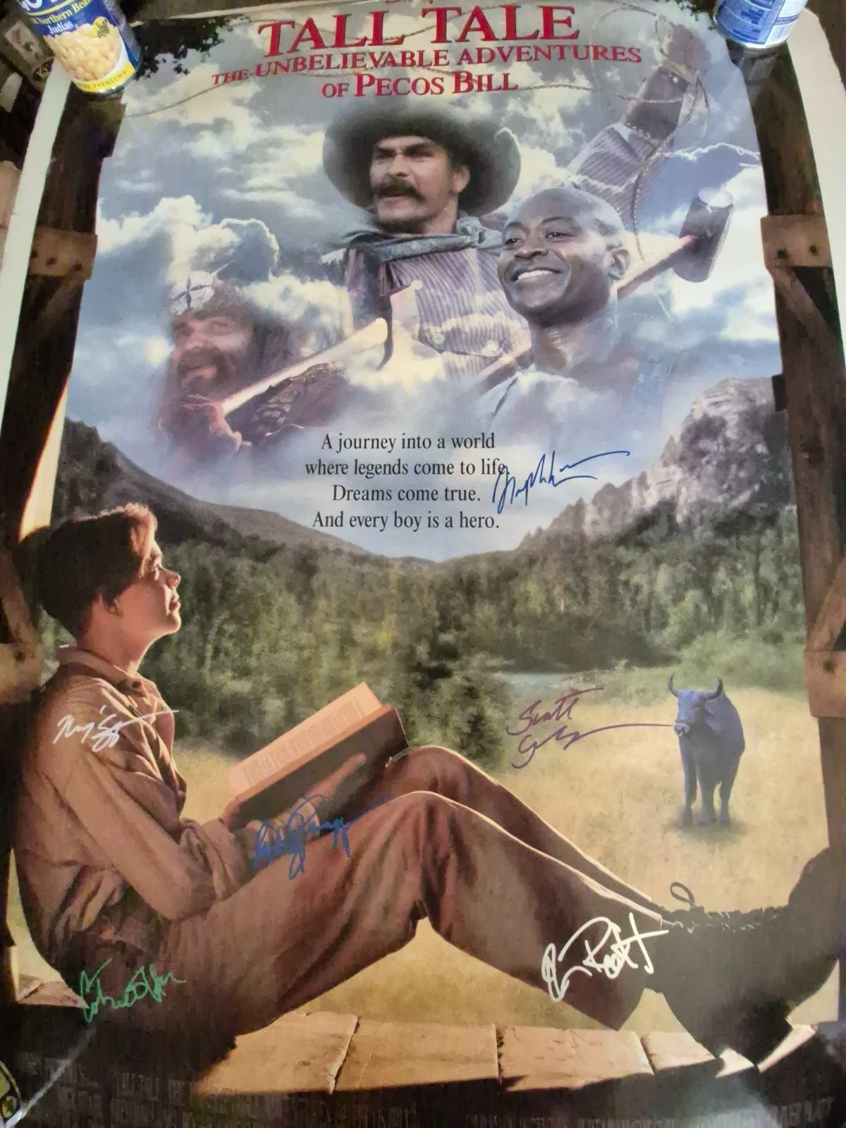 SEE BELOW — TALL TALE-PECOS BILL signed SHEET MOVIE POSTER-w/COA 2 SIDED ekim, image 2